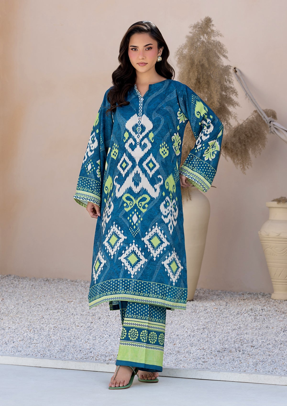 PRINTED VISCOSE LAWN BT006685-BLU