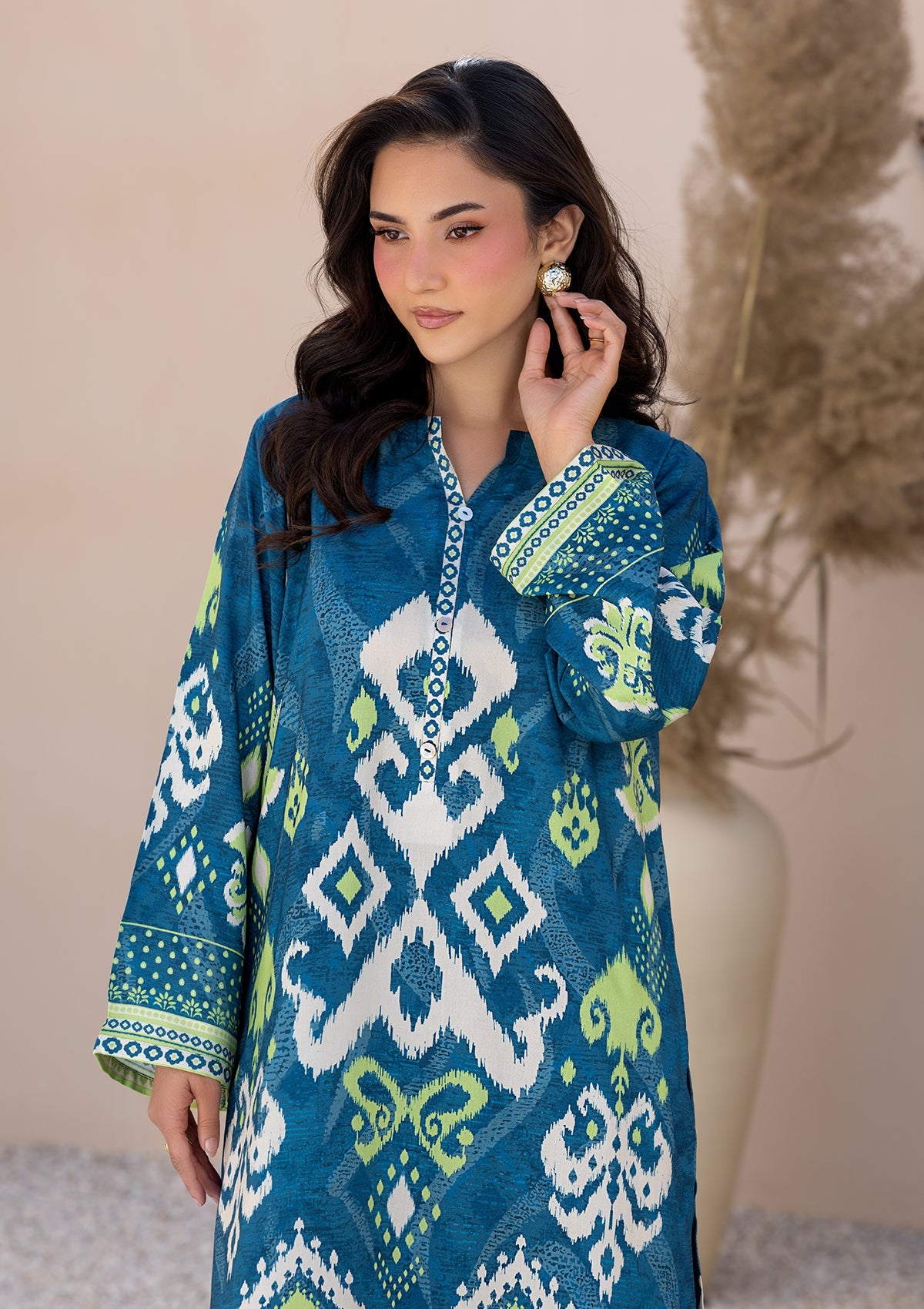 PRINTED VISCOSE LAWN BT006685-BLU