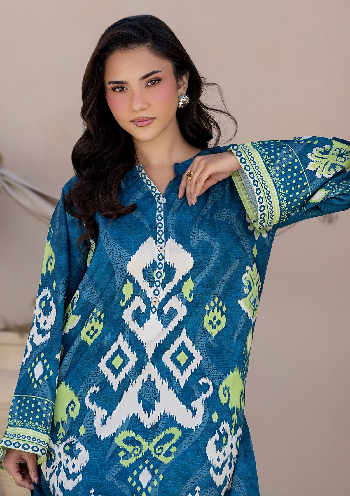 PRINTED VISCOSE LAWN BT006685-BLU