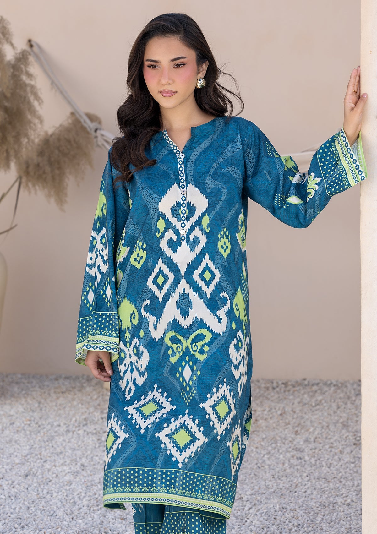 PRINTED VISCOSE LAWN BT006685-BLU