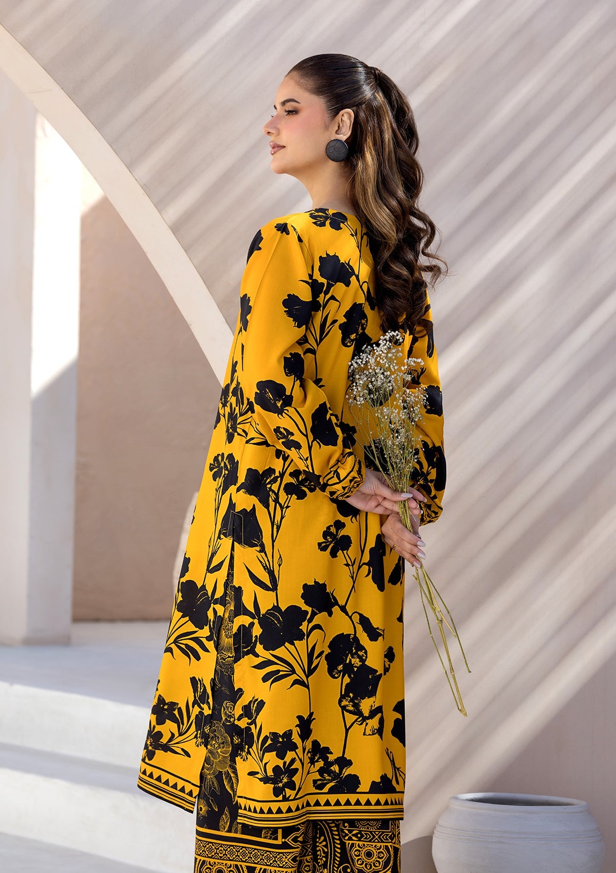 PRINTED VISCOSE LAWN BT006685-YLW