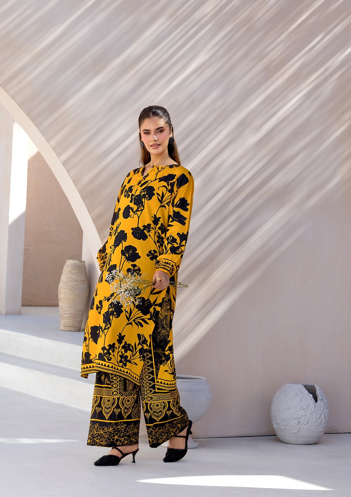 PRINTED VISCOSE LAWN BT006685-YLW