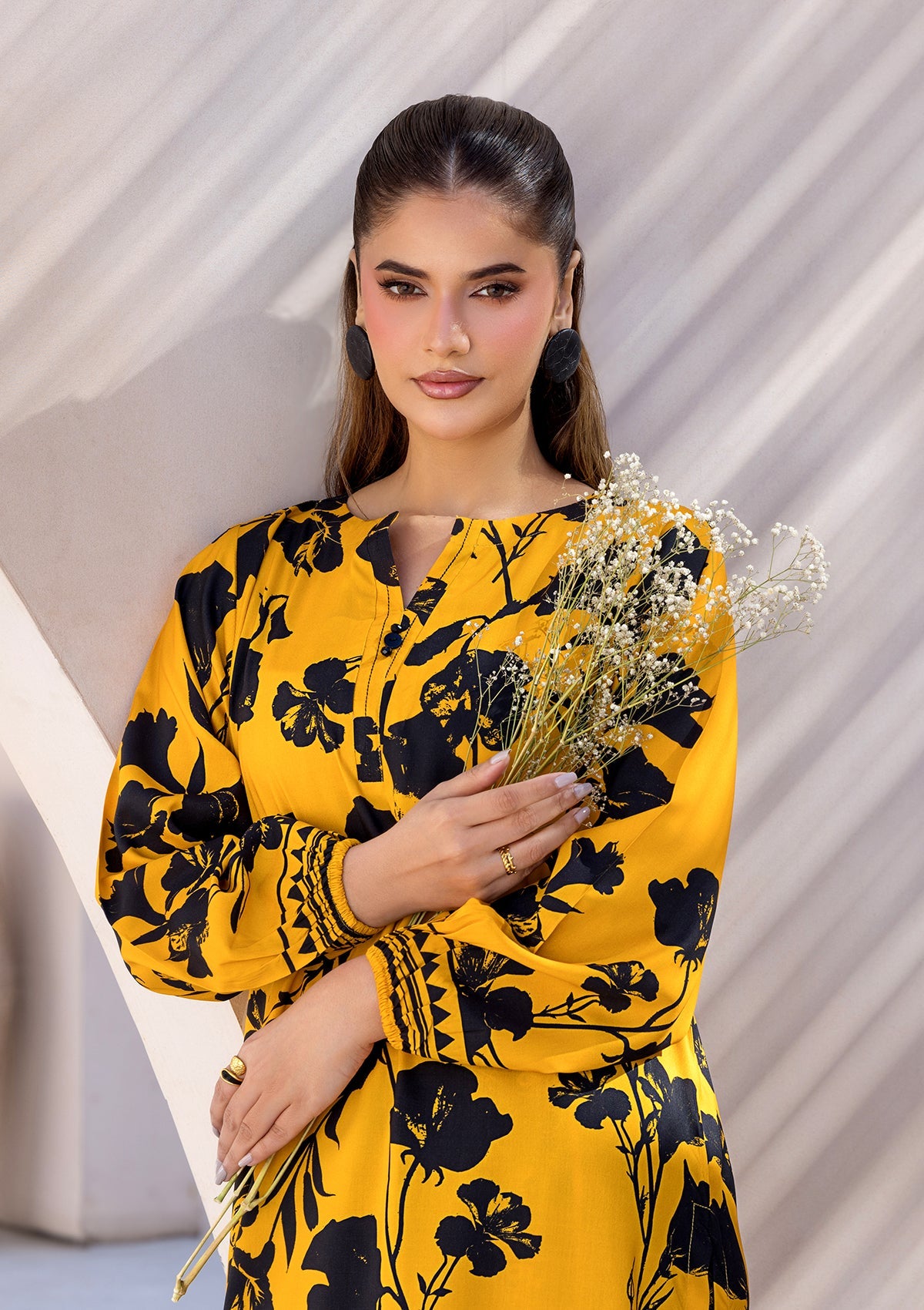 PRINTED VISCOSE LAWN BT006685-YLW