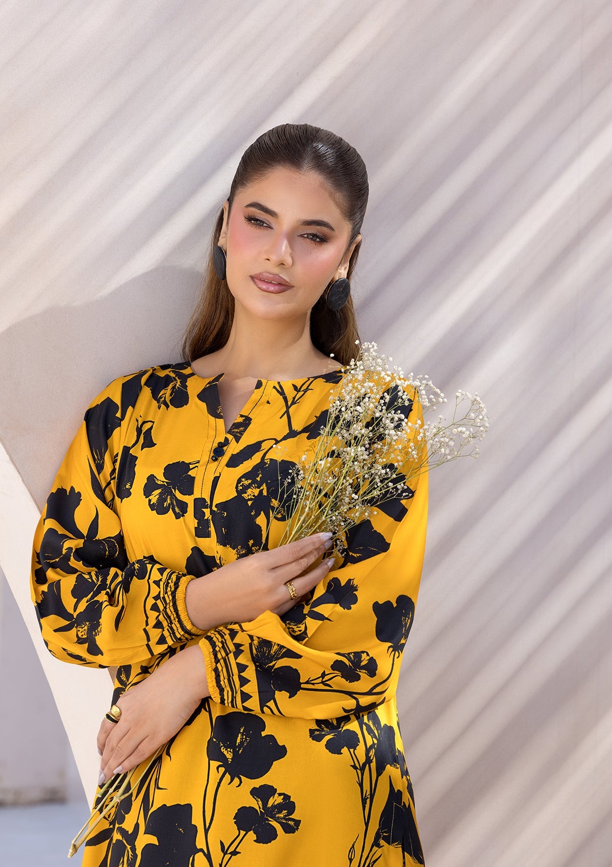 PRINTED VISCOSE LAWN BT006685-YLW