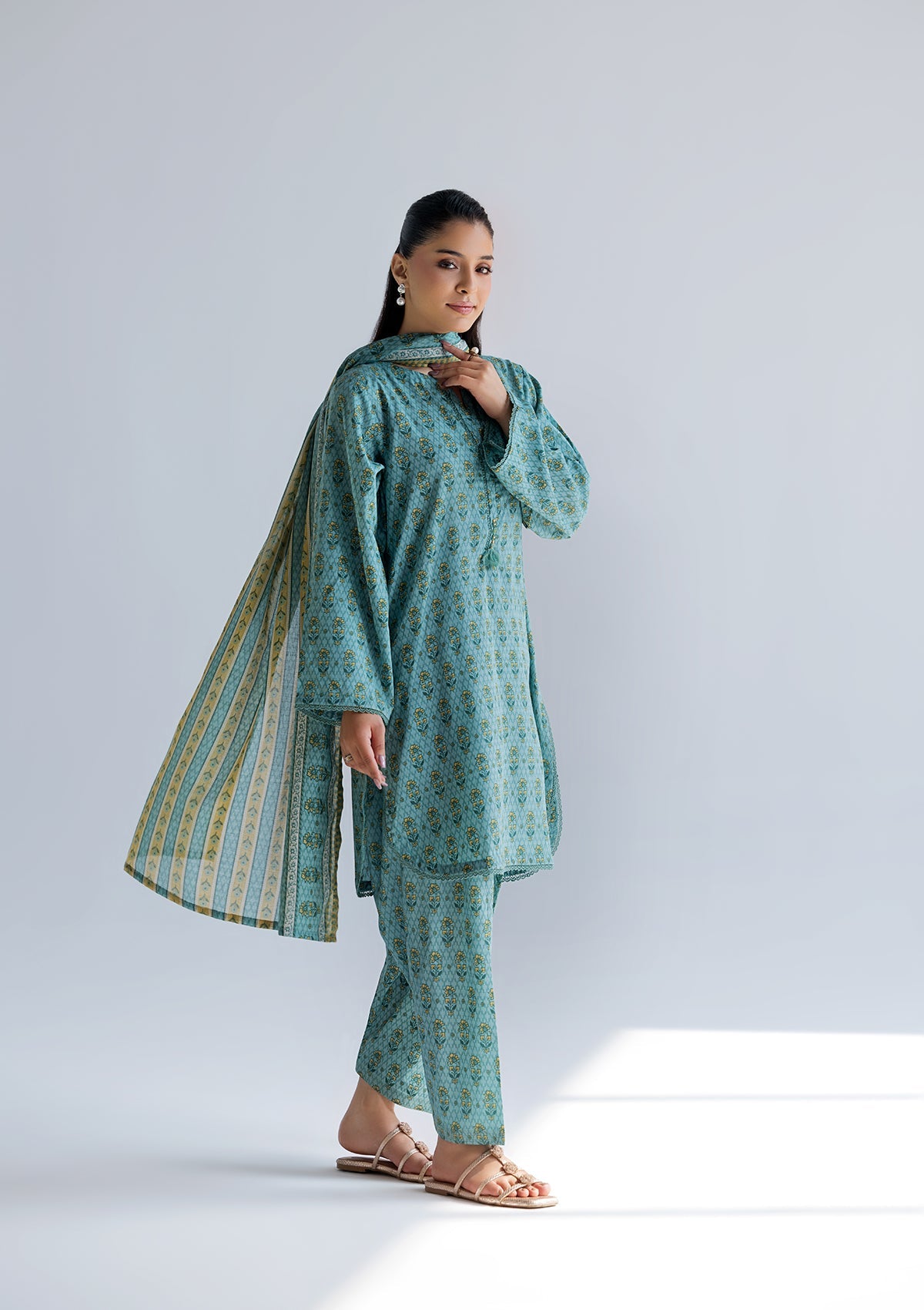 PRINTED LAWN BT006760-LGR