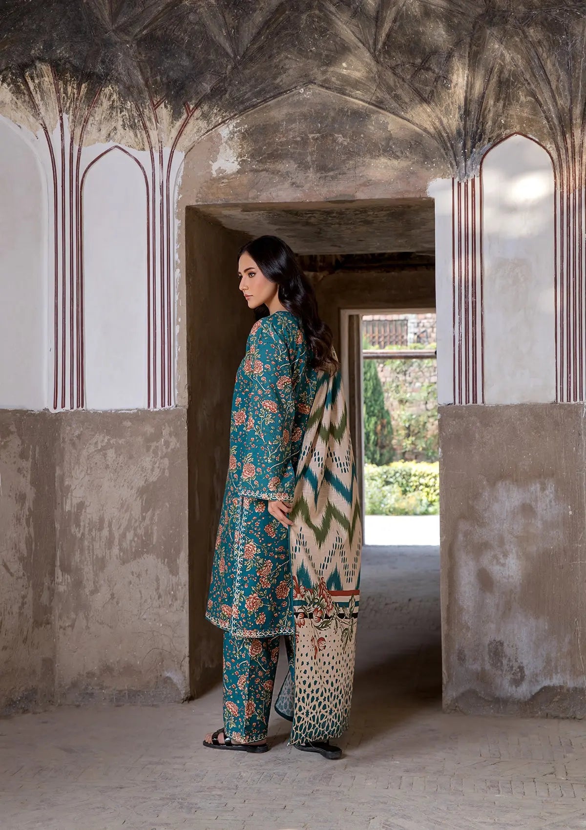 EMBROIDERED KHADDAR BT6512-CGN Bin Tayyab