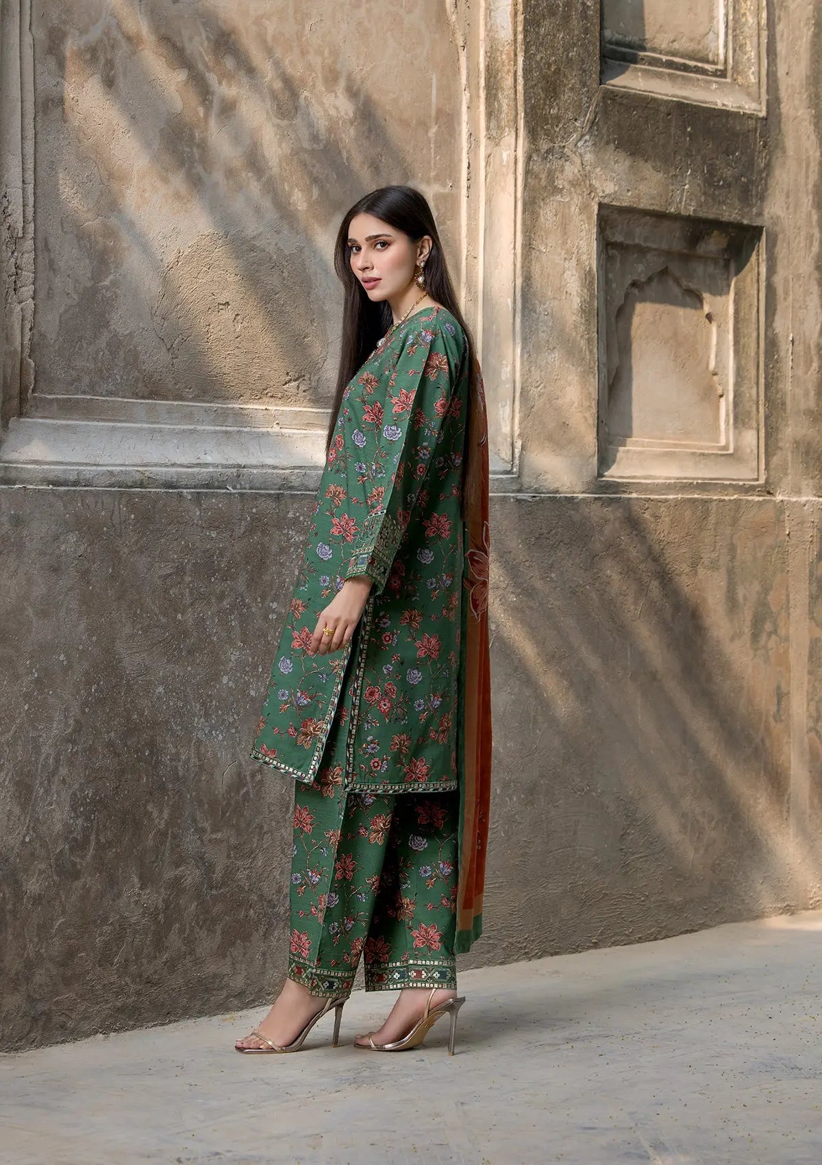 EMBROIDERED KHADDAR BT6513-GRN Bin Tayyab