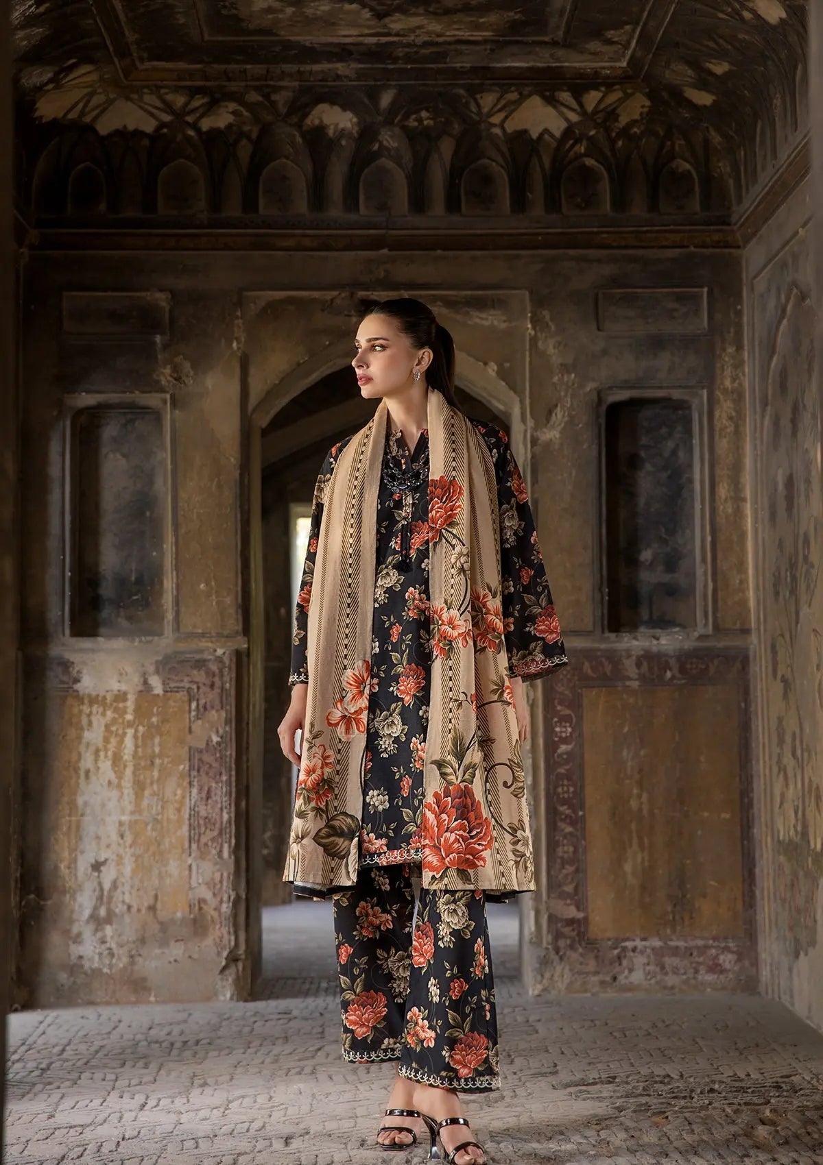 EMBROIDERED KHADDAR BT6512-BRD Bin Tayyab