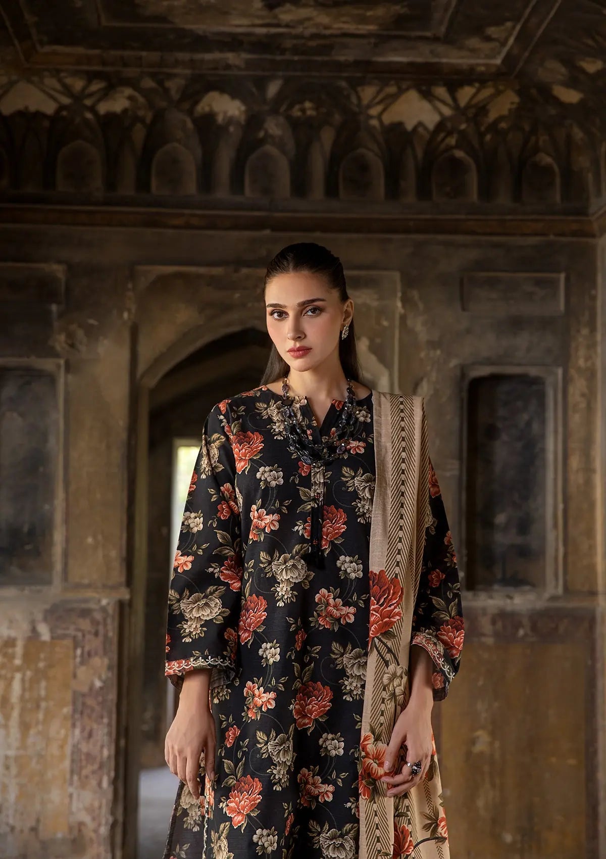 EMBROIDERED KHADDAR BT6512-BRD Bin Tayyab