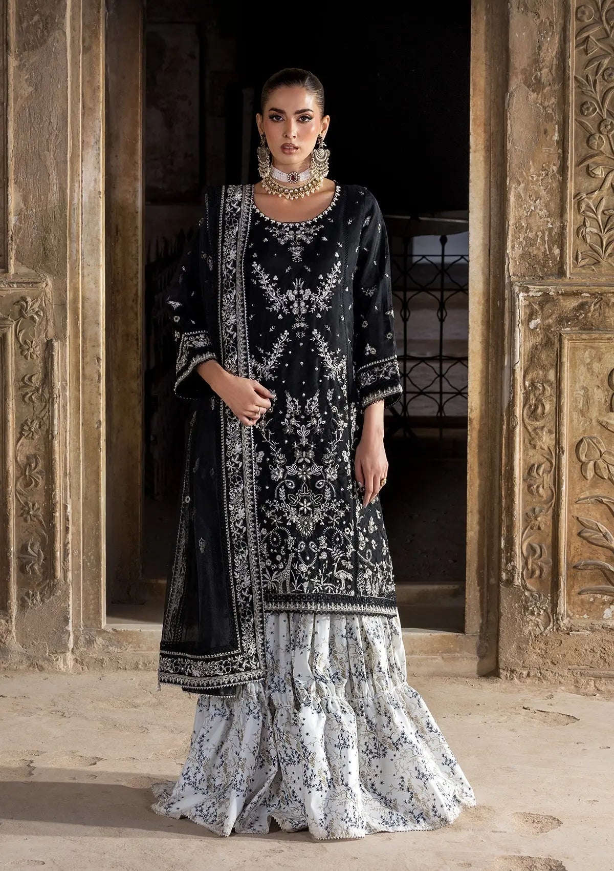 Embroidered Organza BT-25-01-BLK Bin Tayyab