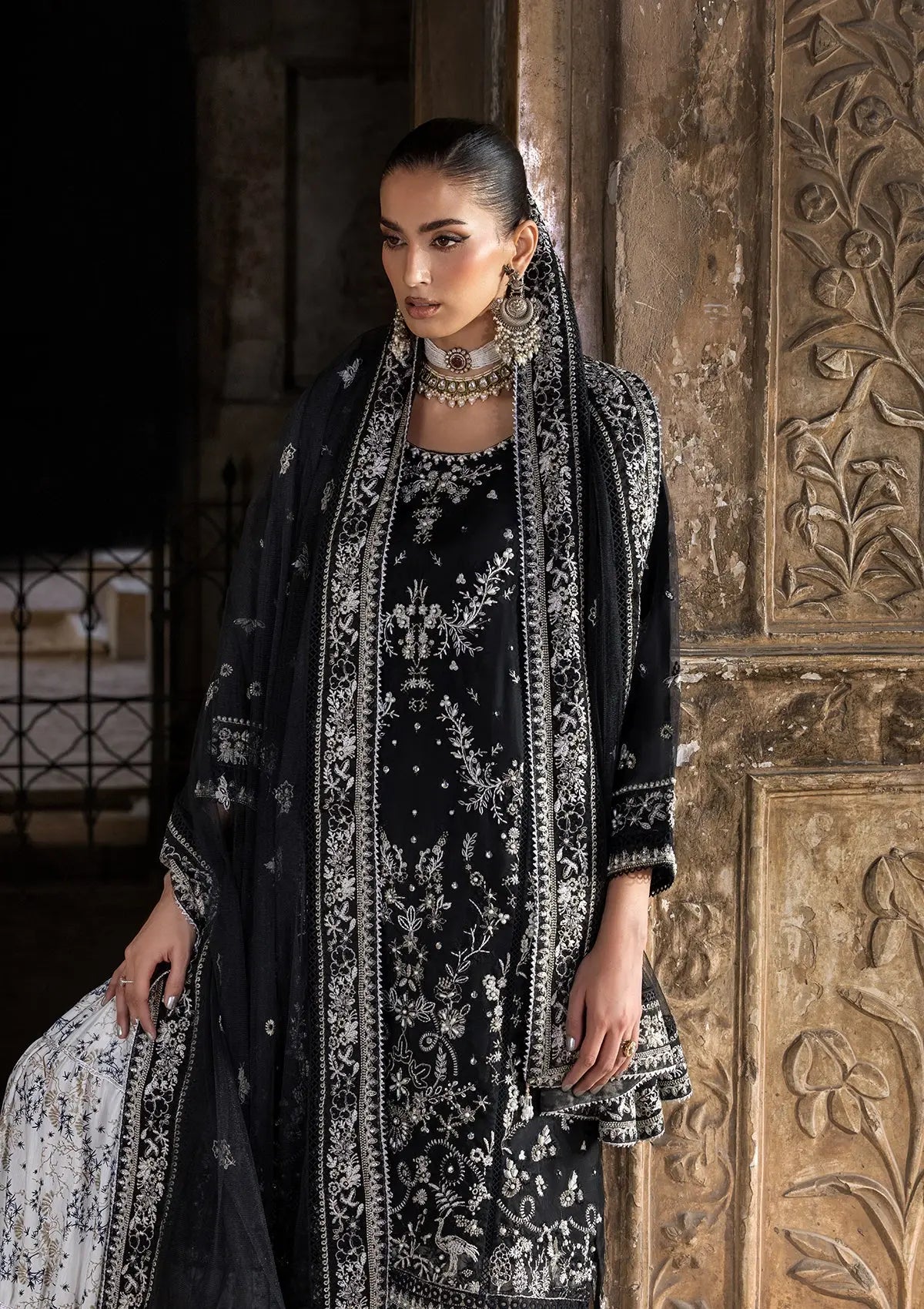 Embroidered Organza BT-25-01-BLK Bin Tayyab