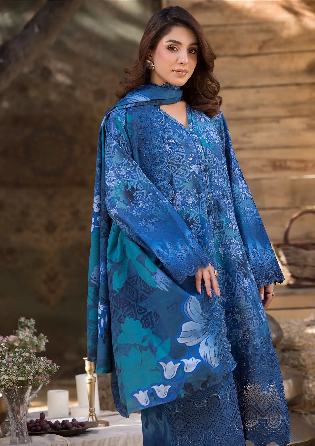 Khaddar (BT125) 3-Piece Stitch Suit Light Blue Bin Tayyab