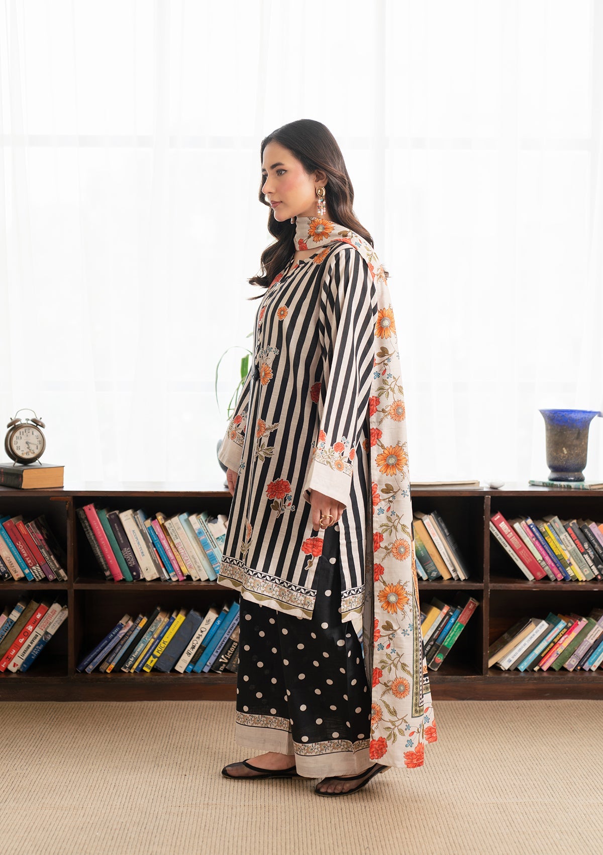 PRINTED KHADDAR BT006966-BLK