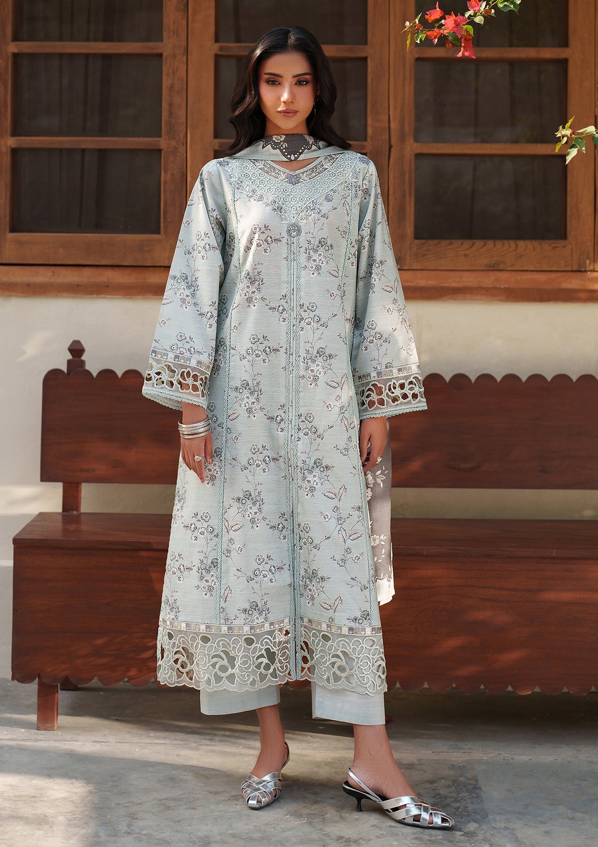 PRINTED EMBROIDERED Lawn BT006887-GRY
