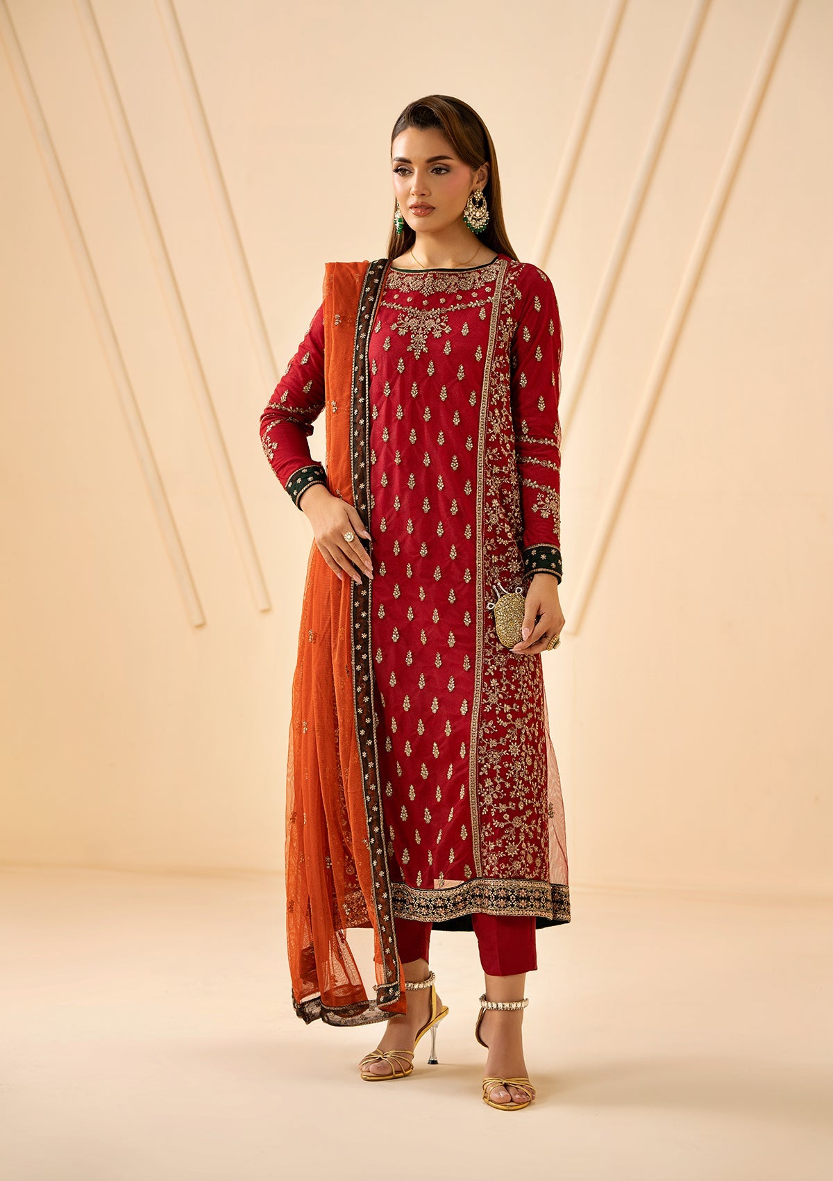 EMBROIDERED NET BT006881-RED