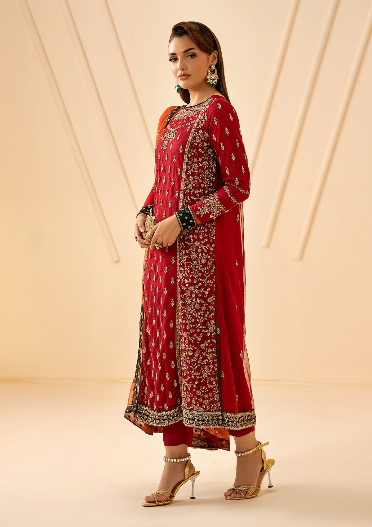 EMBROIDERED NET BT006881-RED (UN-6973-BTB)