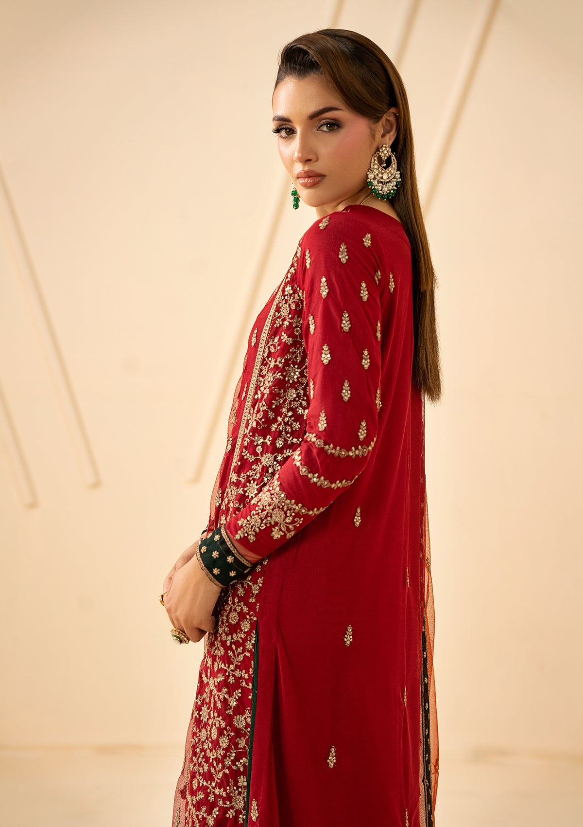 EMBROIDERED NET BT006881-RED (UN-6973-BTB)