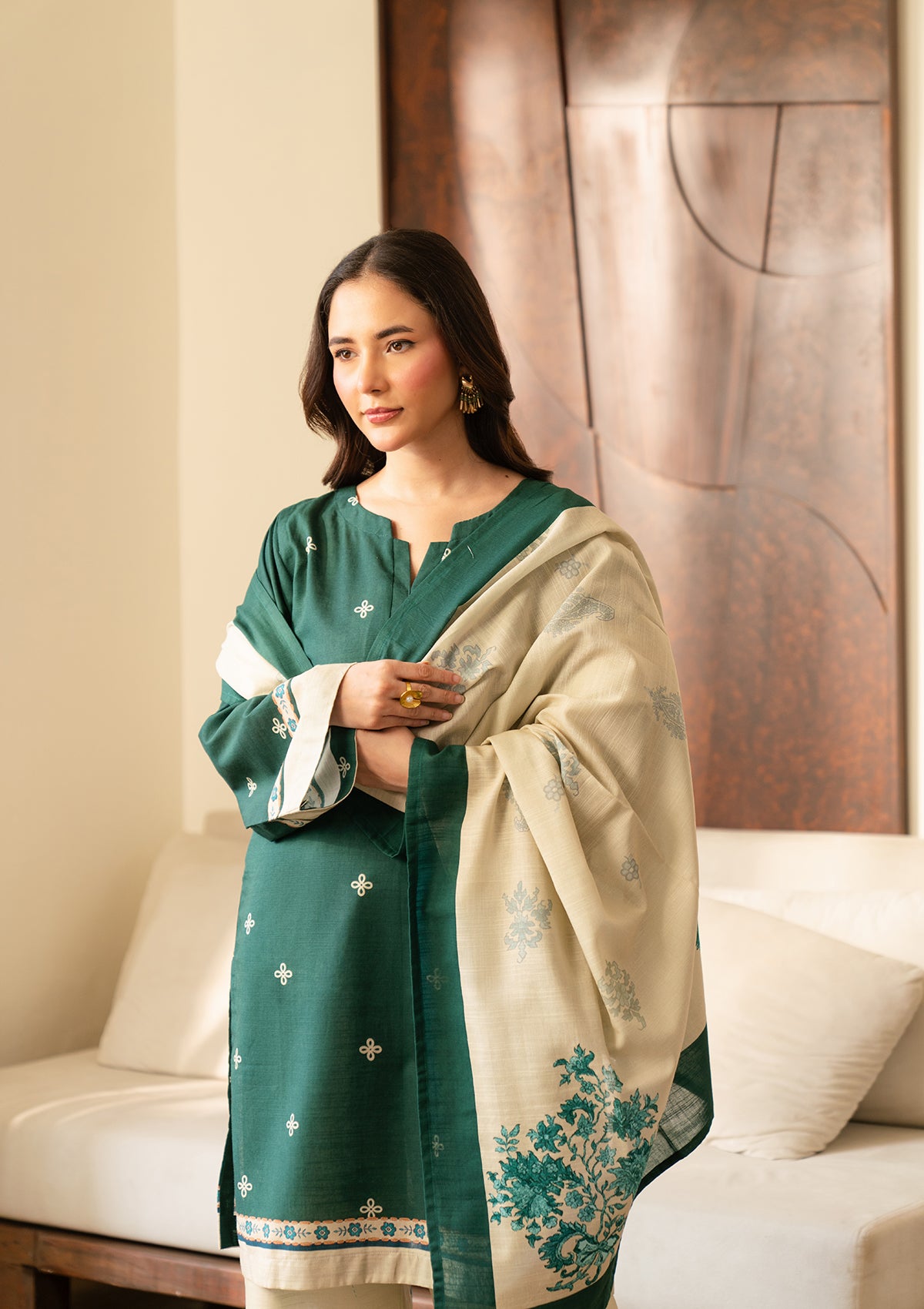 PRINTED KHADDAR BT006966-GRN