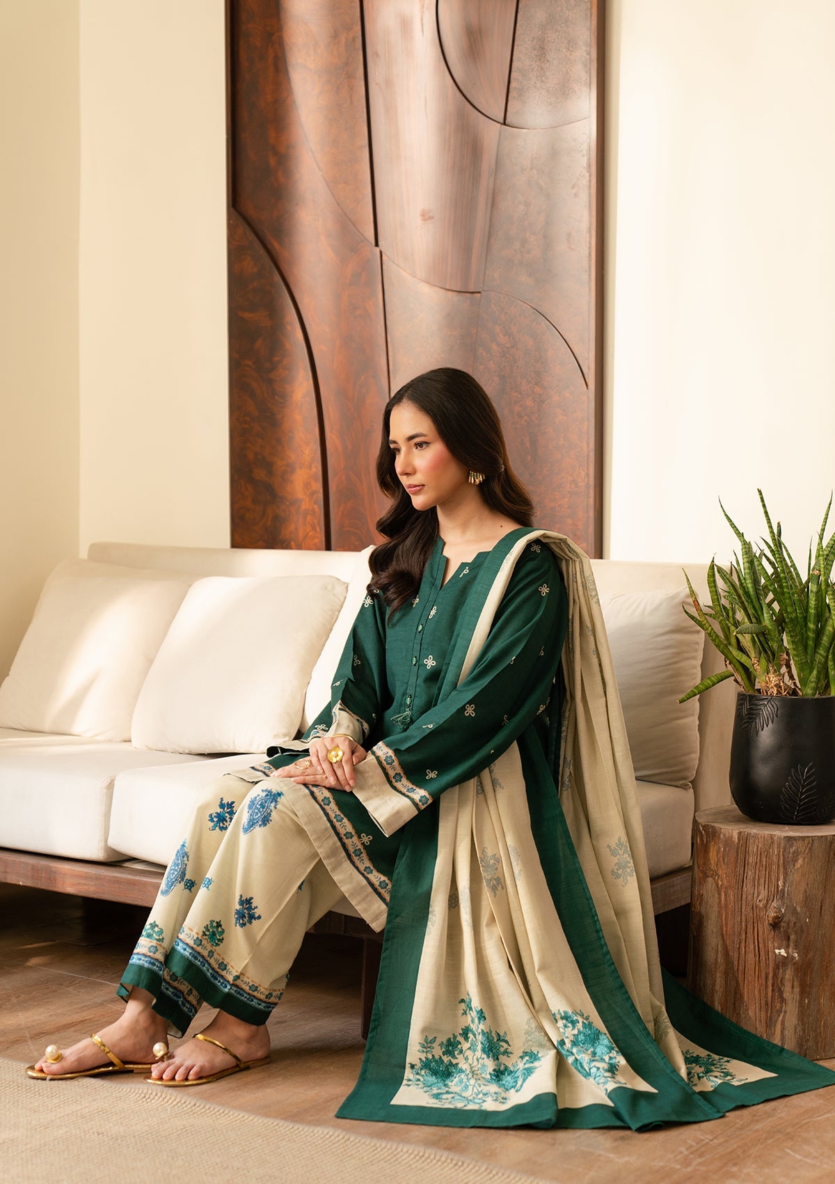 PRINTED KHADDAR BT006966-GRN
