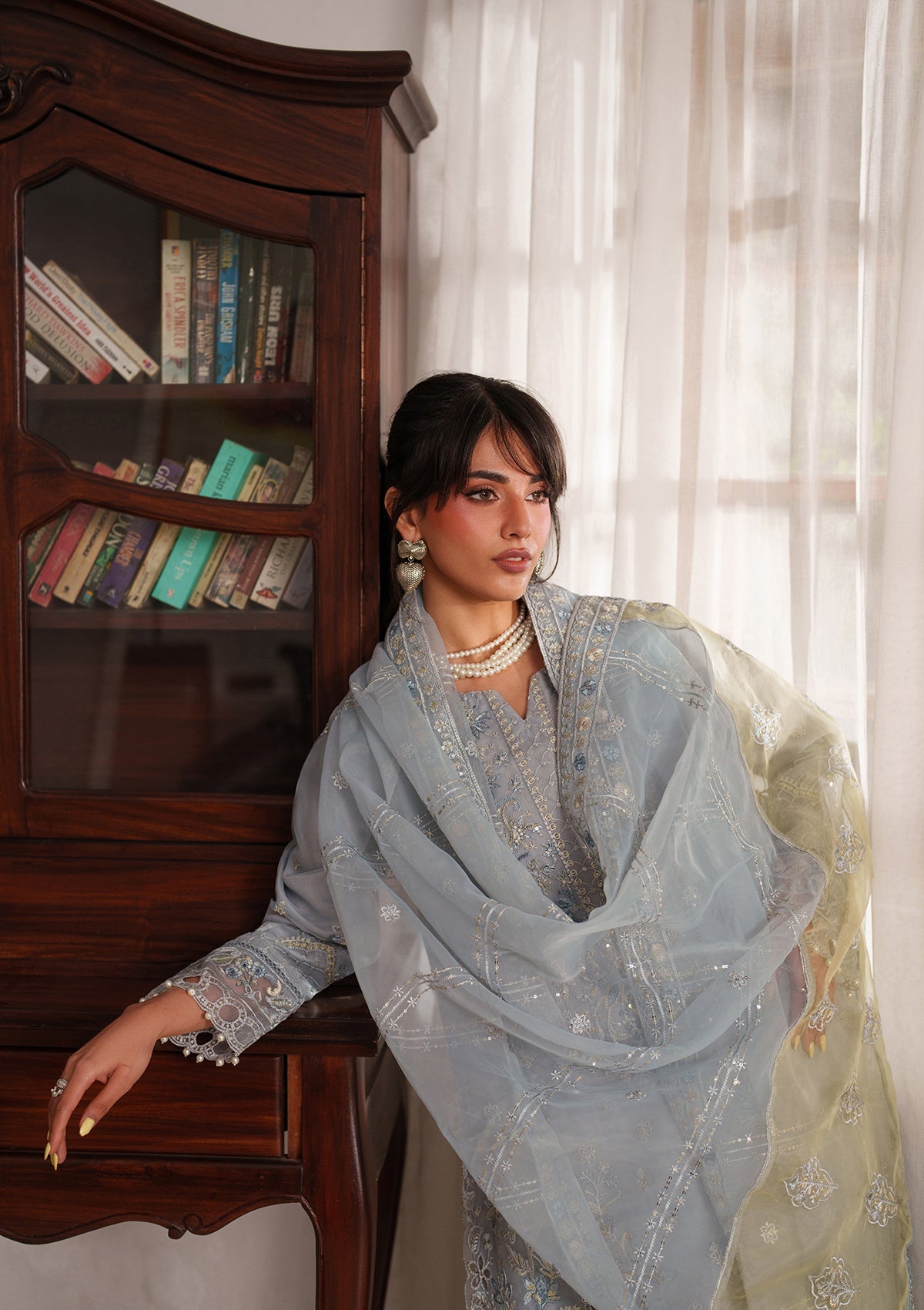Embroidered Organza BT6557-GRY Bin Tayyab