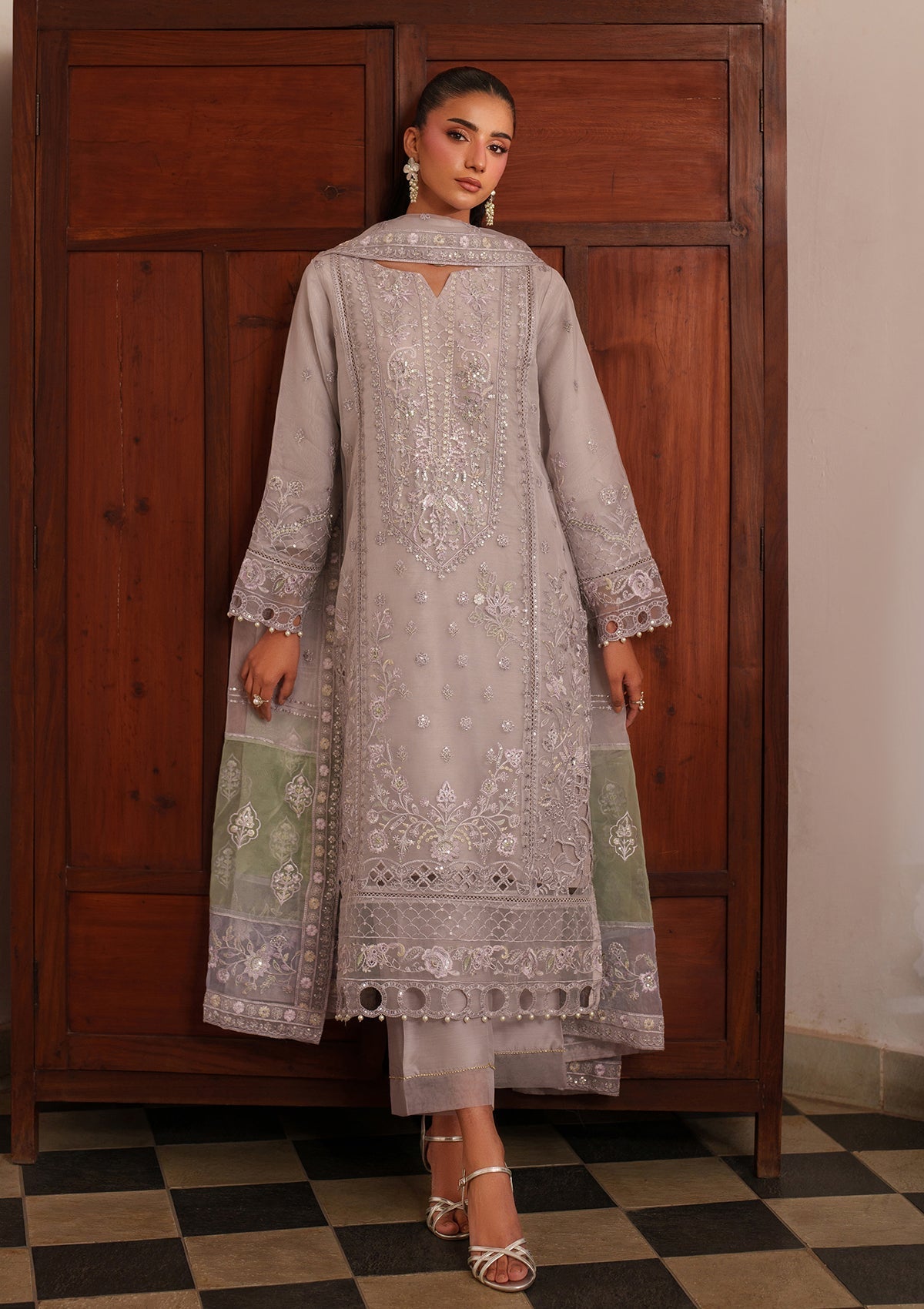 Embroidered Organza BT6537-L-PPR Bin Tayyab