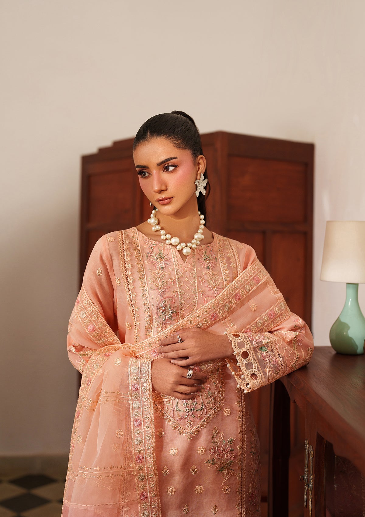 Embroidered Organza BT6537-PCH Bin Tayyab
