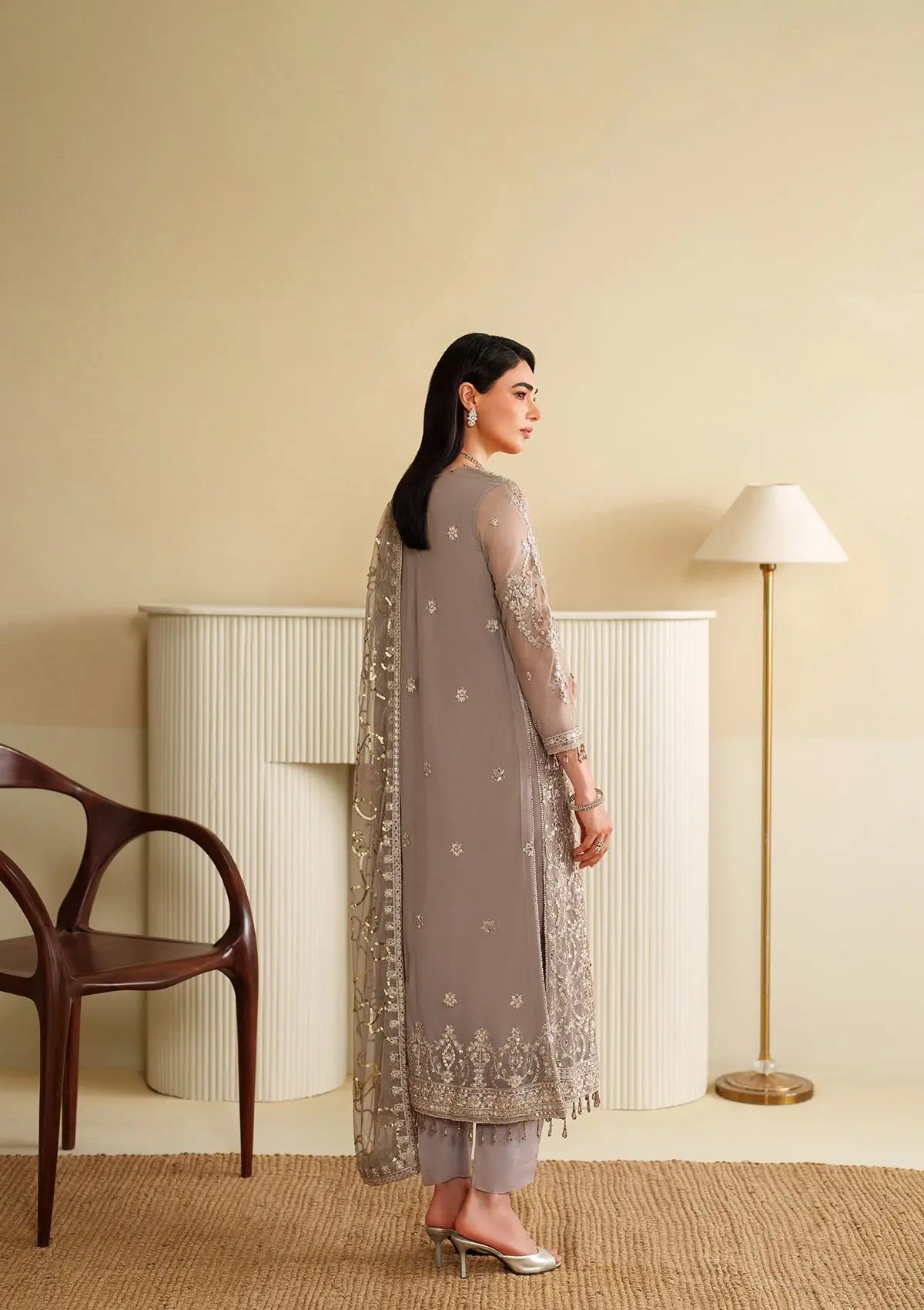 Embroidered Net BT6487-SKN Bin Tayyab