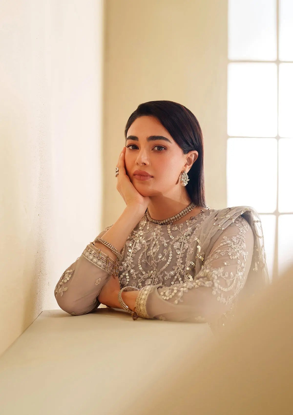 Embroidered Net BT6487-SKN Bin Tayyab