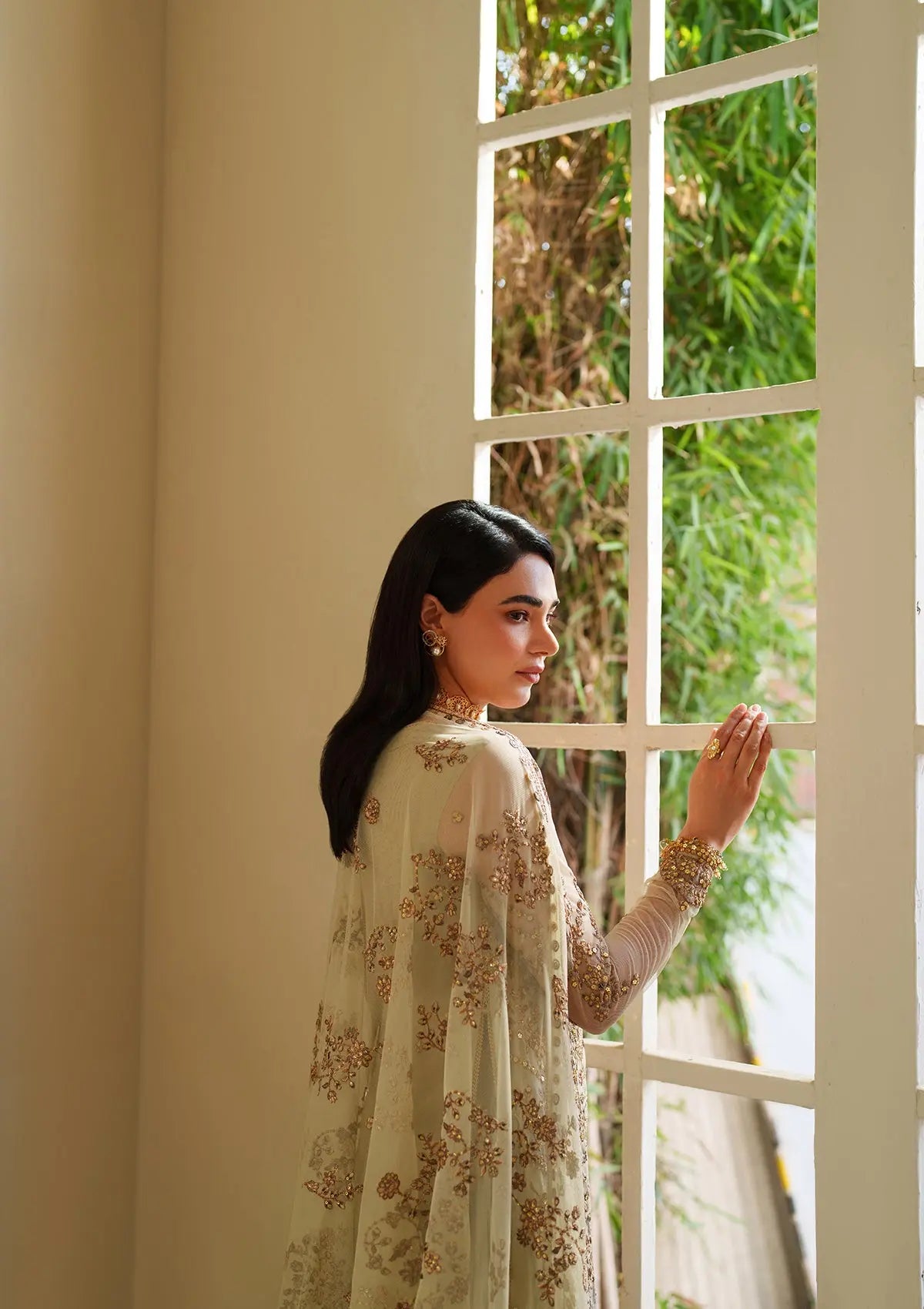 Embroidered Net BT6542-CRM Bin Tayyab