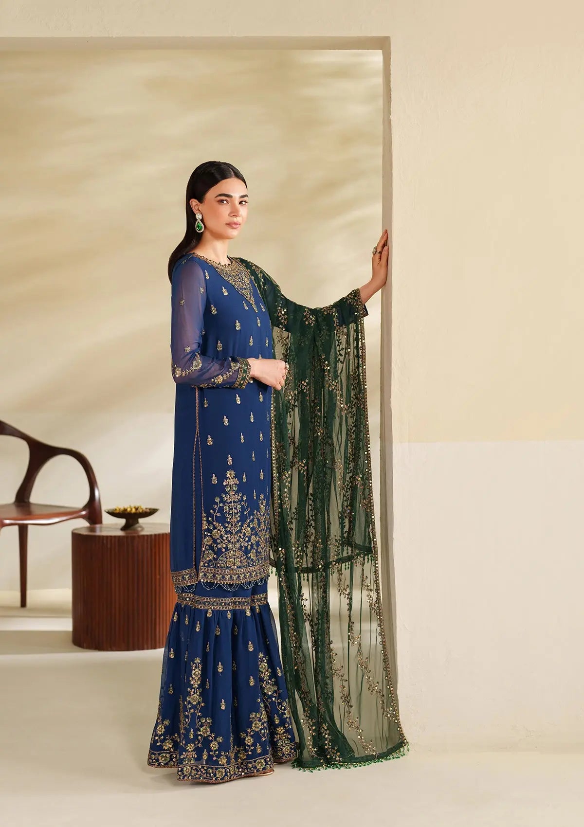 Embroidered Chiffon BT6528-BLU Bin Tayyab