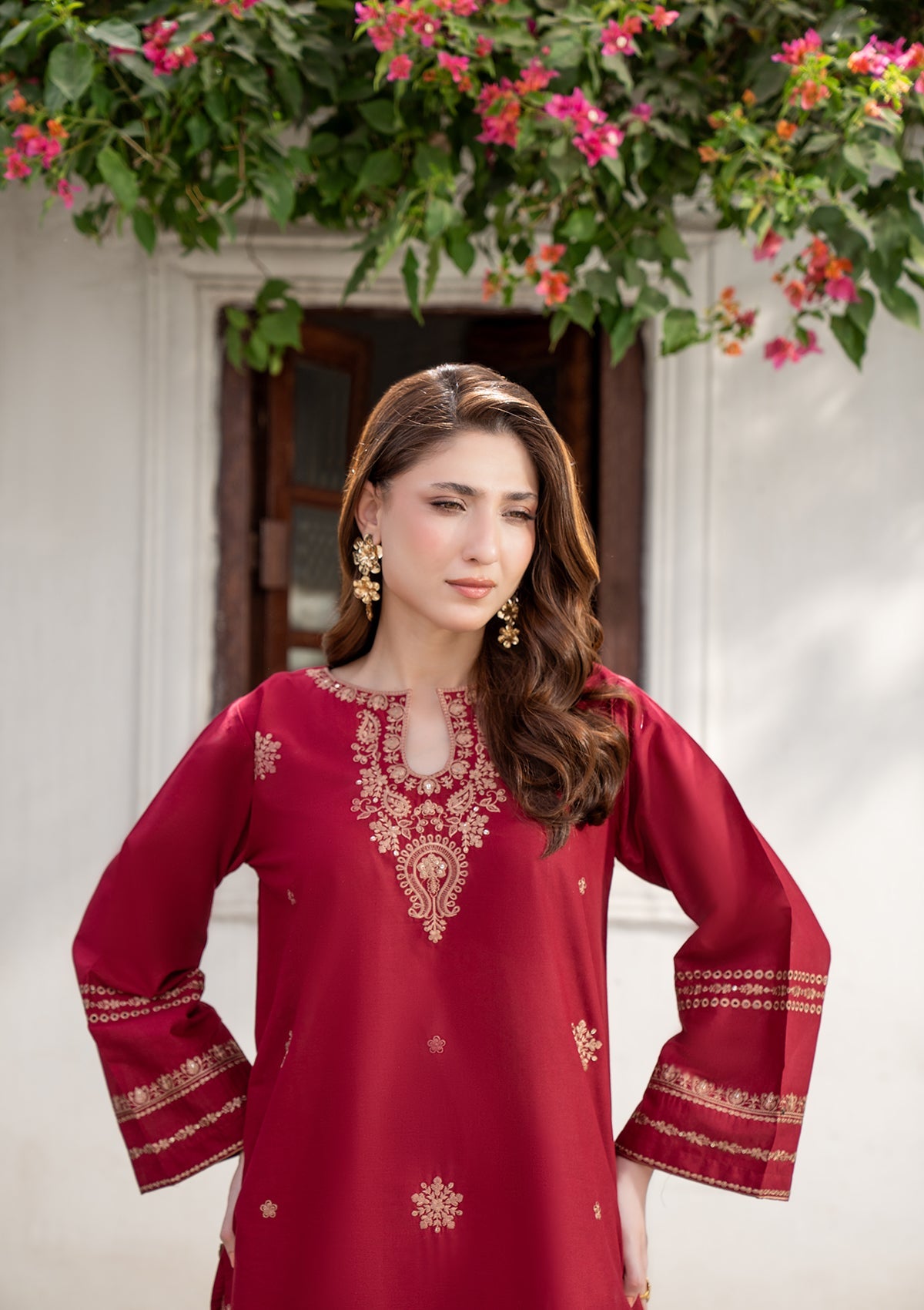 EMBROIDERED COTTON BT006831-MRN