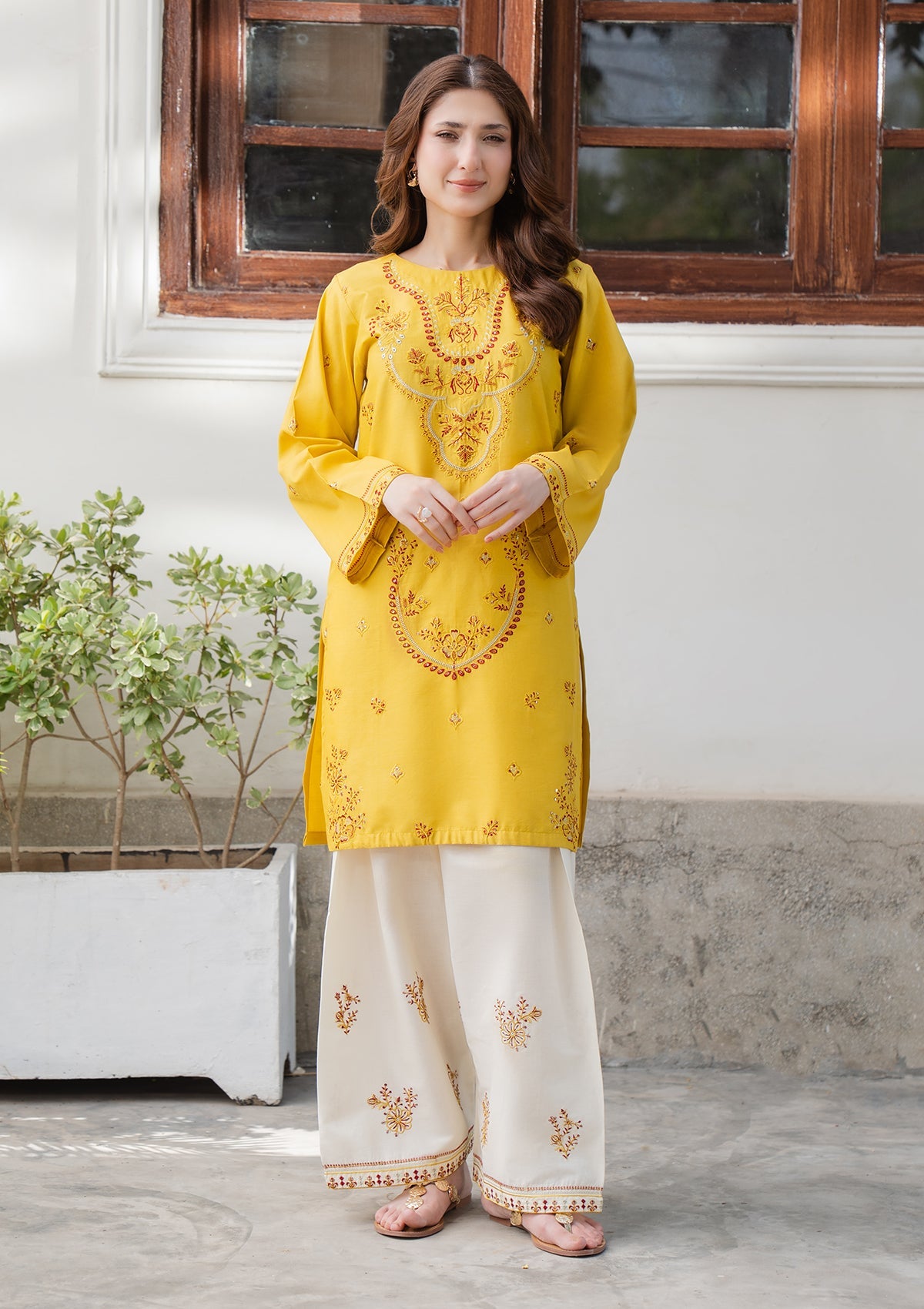 EMBROIDERED COTTON BT006749-YLW