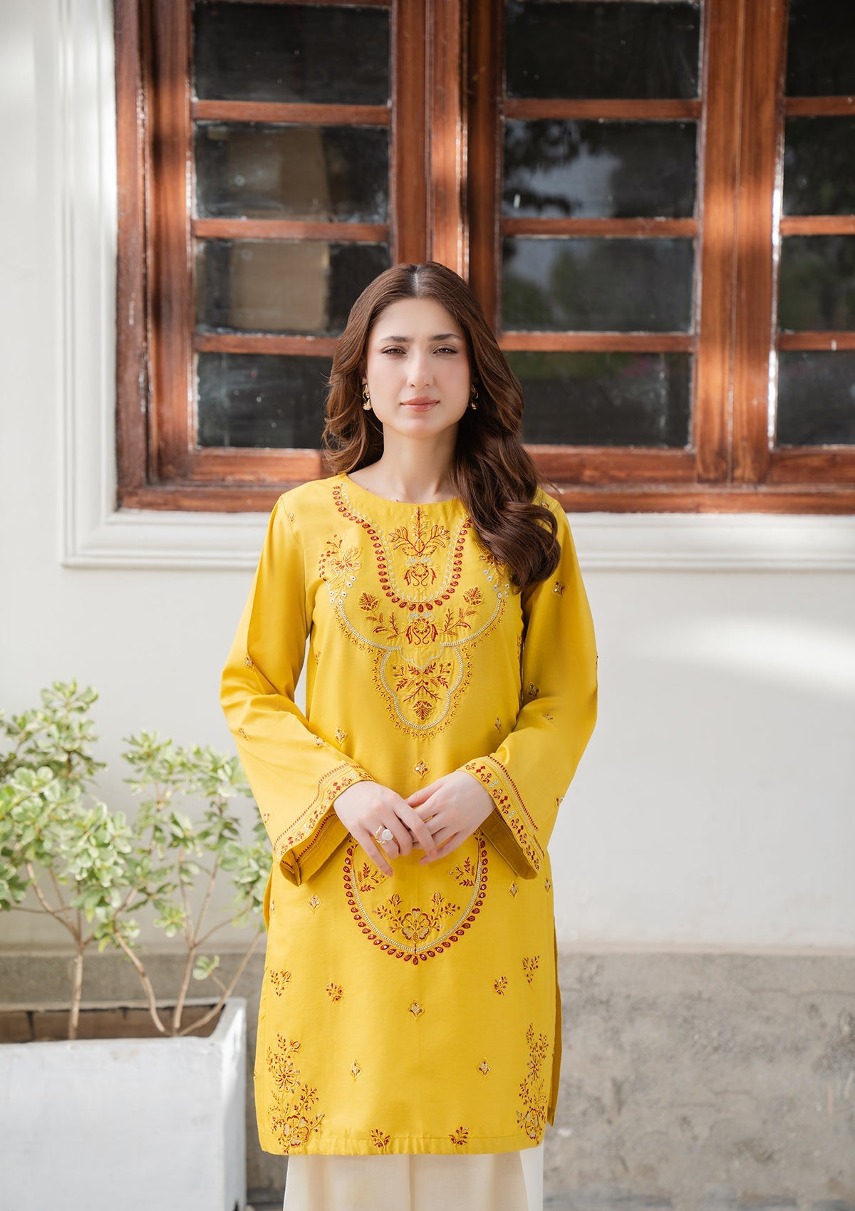 EMBROIDERED COTTON BT006749-YLW