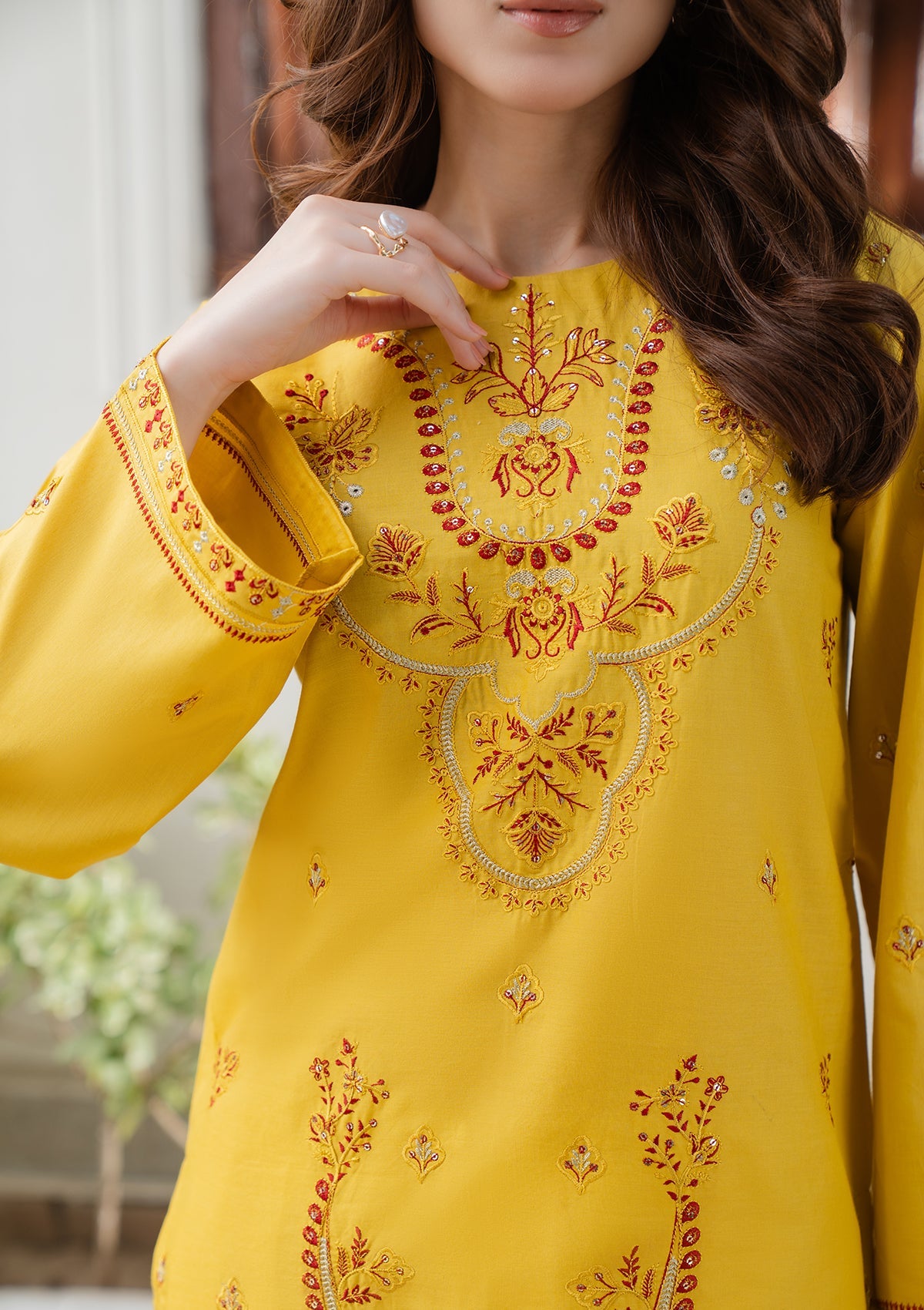 EMBROIDERED COTTON BT006749-YLW