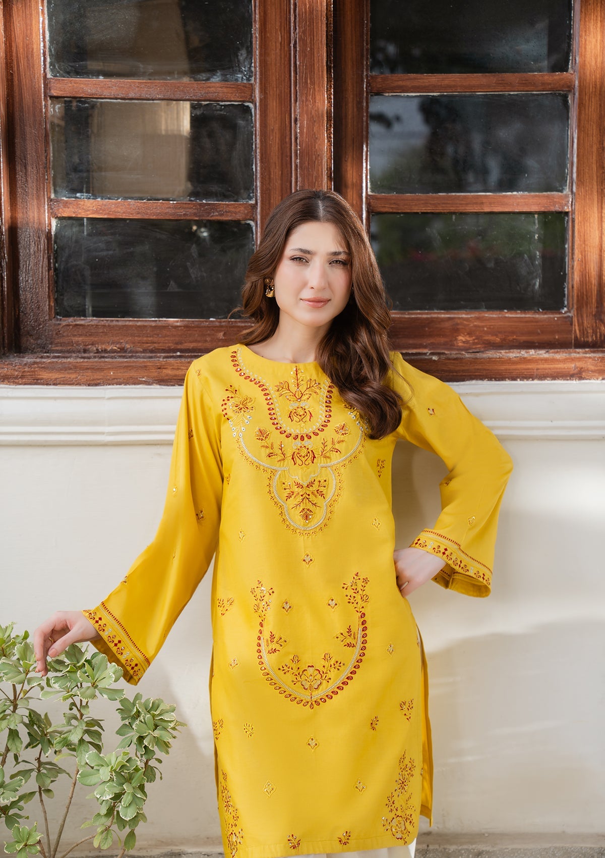 EMBROIDERED COTTON BT006749-YLW
