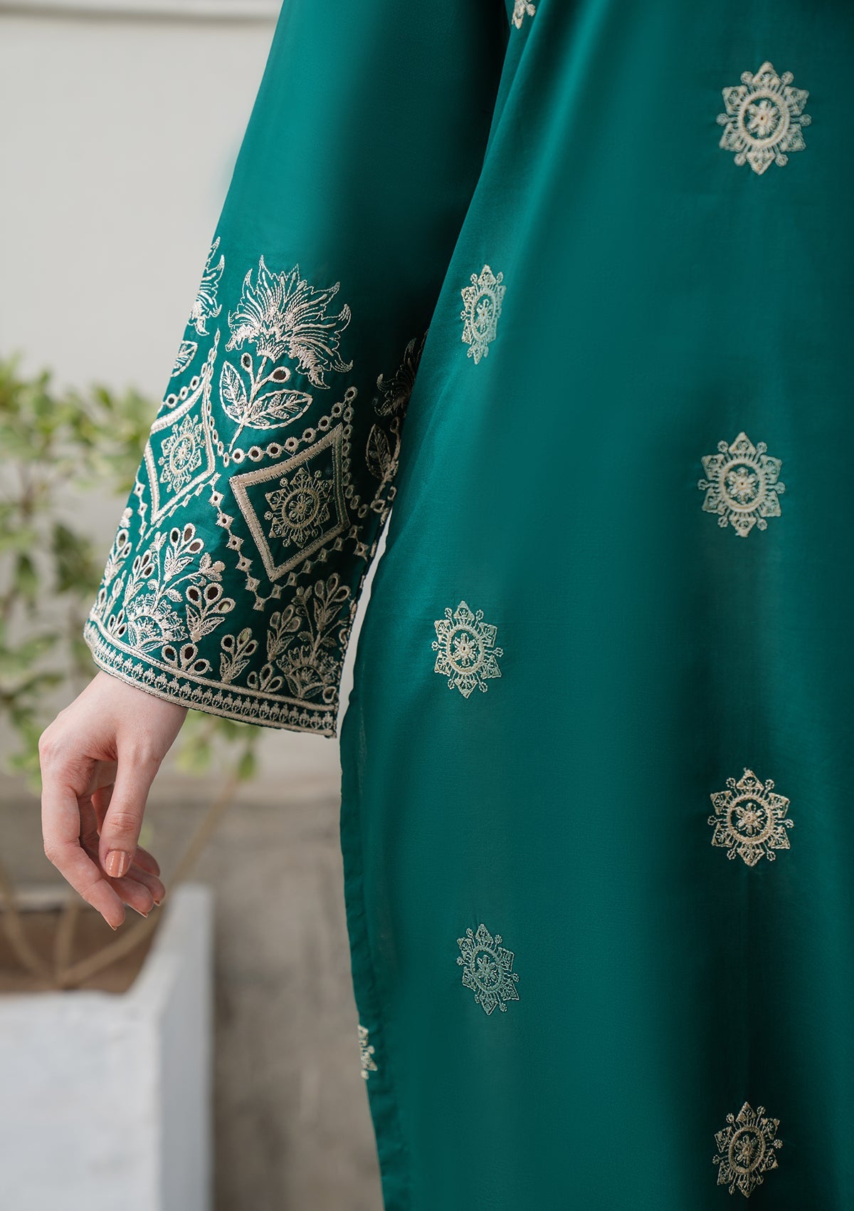 EMBROIDERED COTTON BT006749-GRN