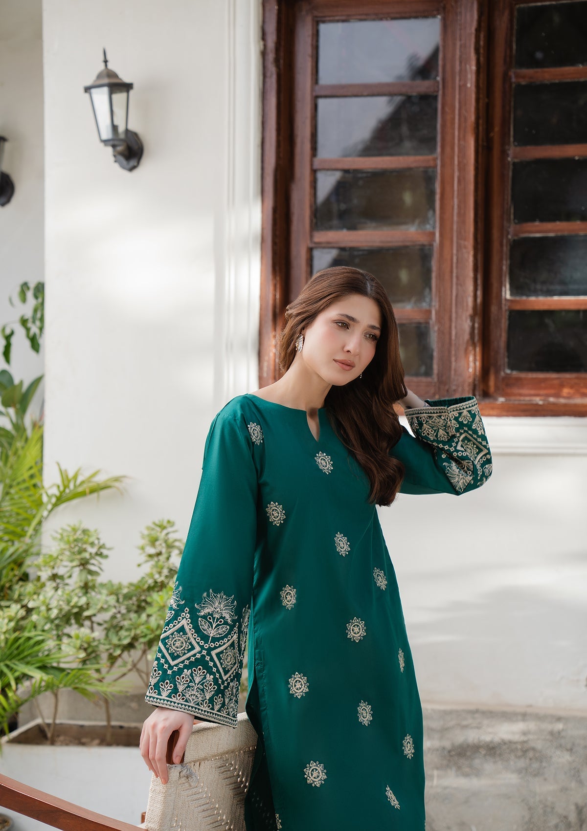 EMBROIDERED COTTON BT006749-GRN