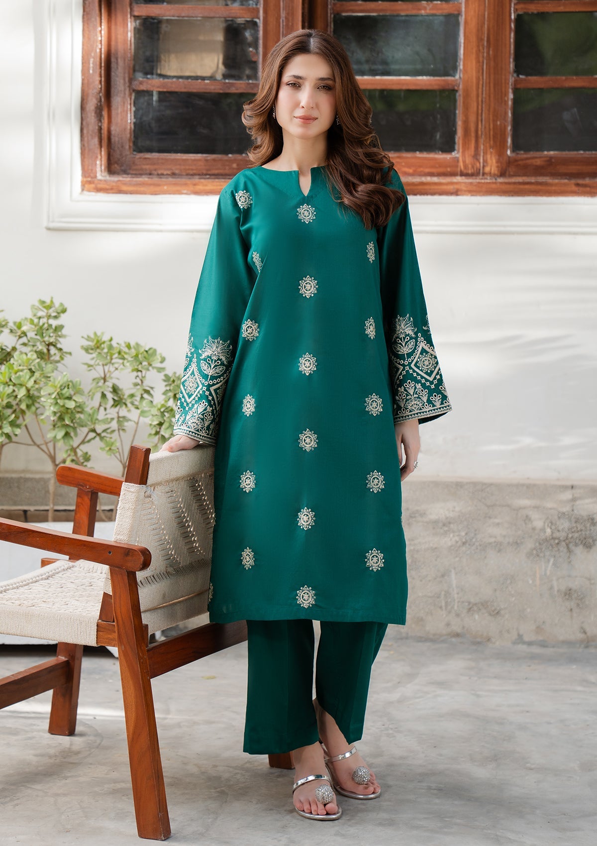 EMBROIDERED COTTON BT006749-GRN
