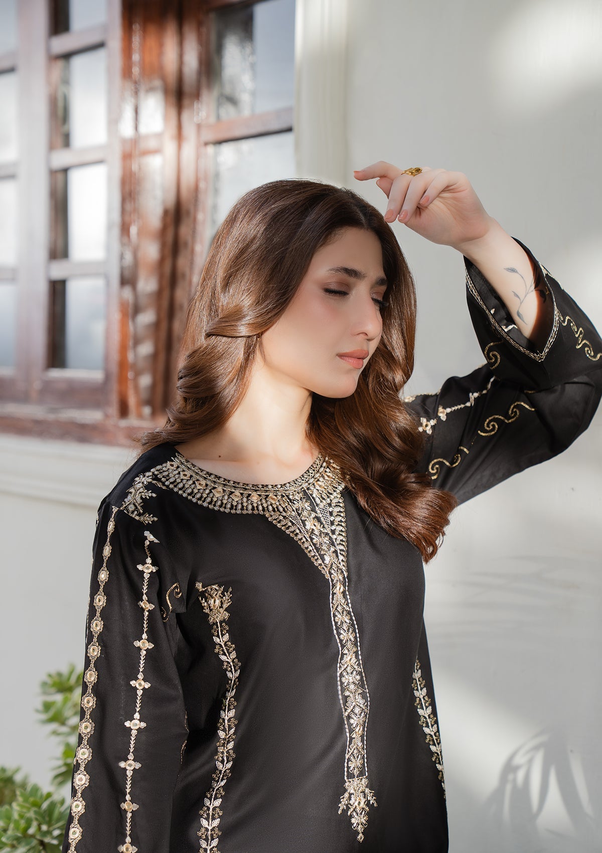 EMBROIDERED COTTON BT006832-BLK
