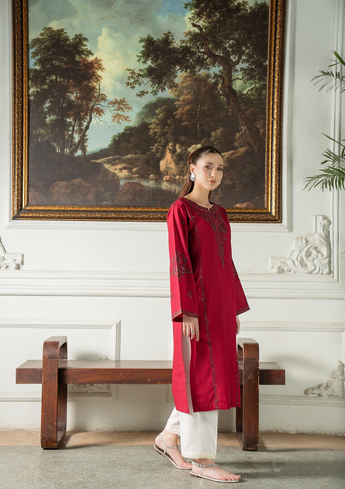 EMBROIDERED COTTON BT006832-RED