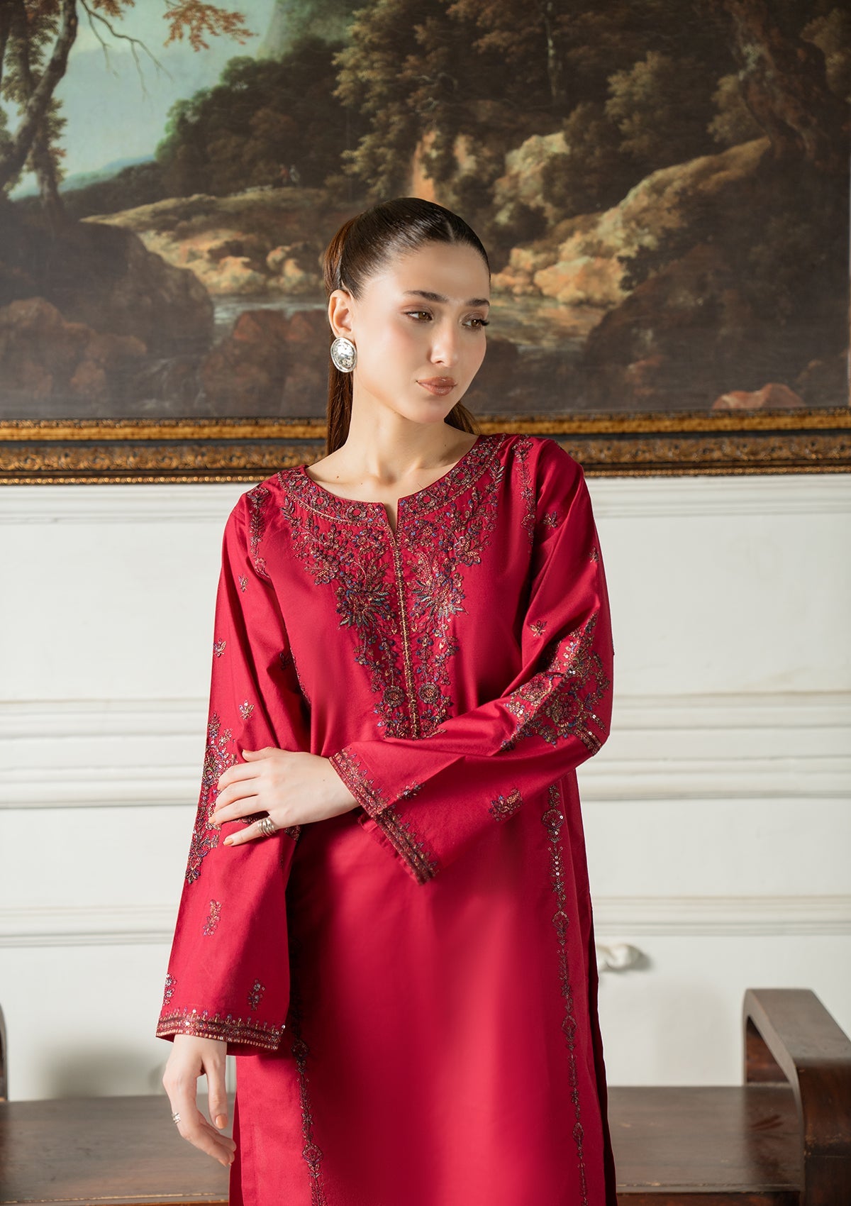EMBROIDERED COTTON BT006832-RED
