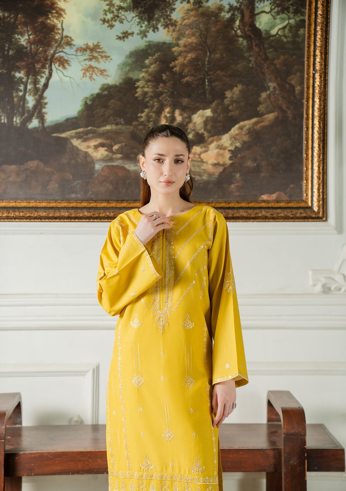 EMBROIDERED COTTON BT006832-YLW