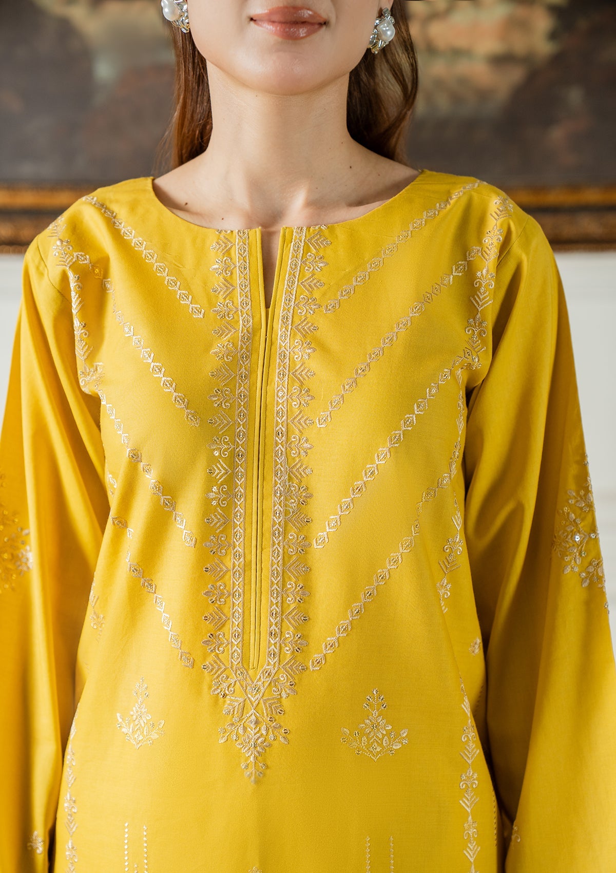 EMBROIDERED COTTON BT006832-YLW