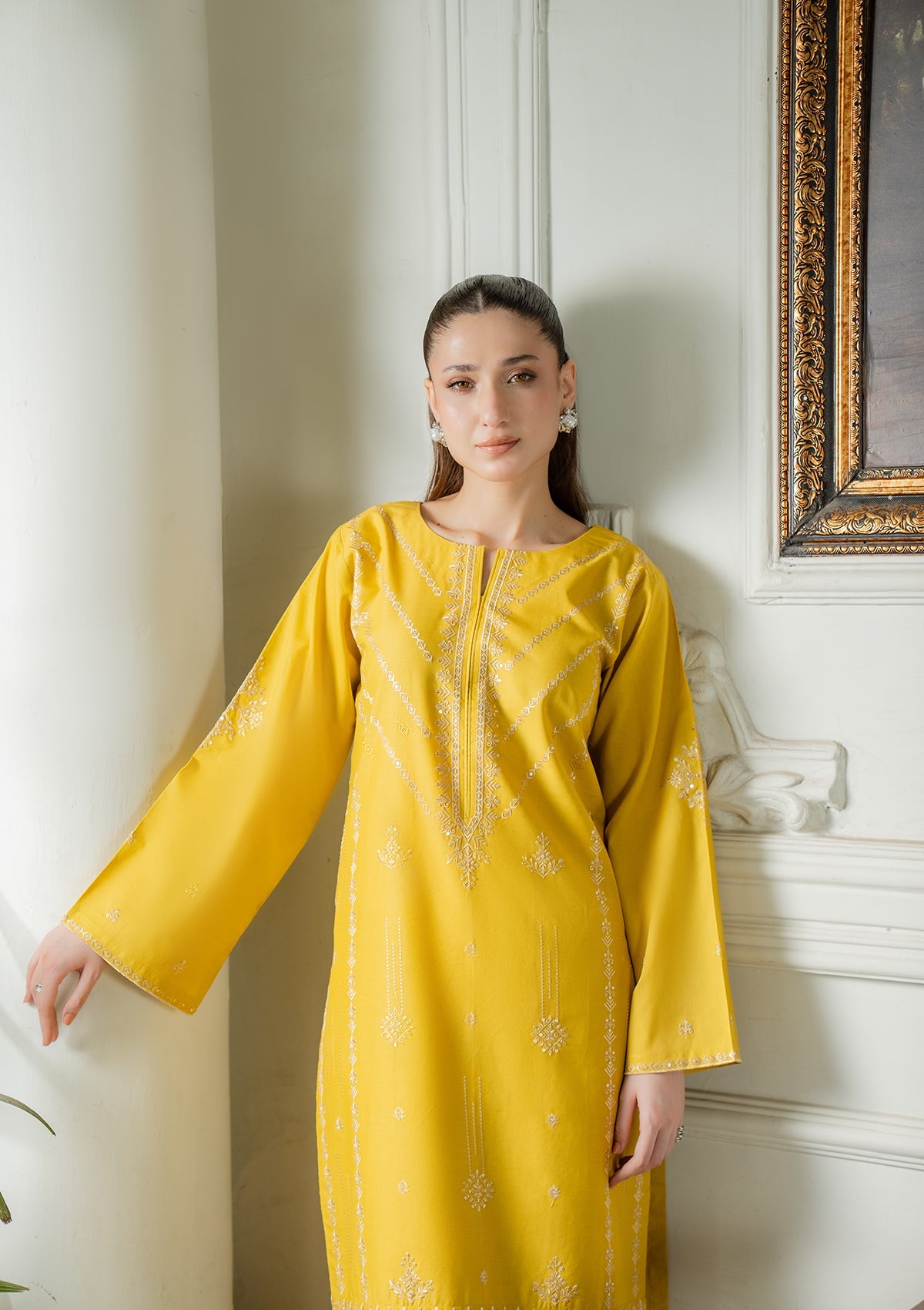 EMBROIDERED COTTON BT006832-YLW