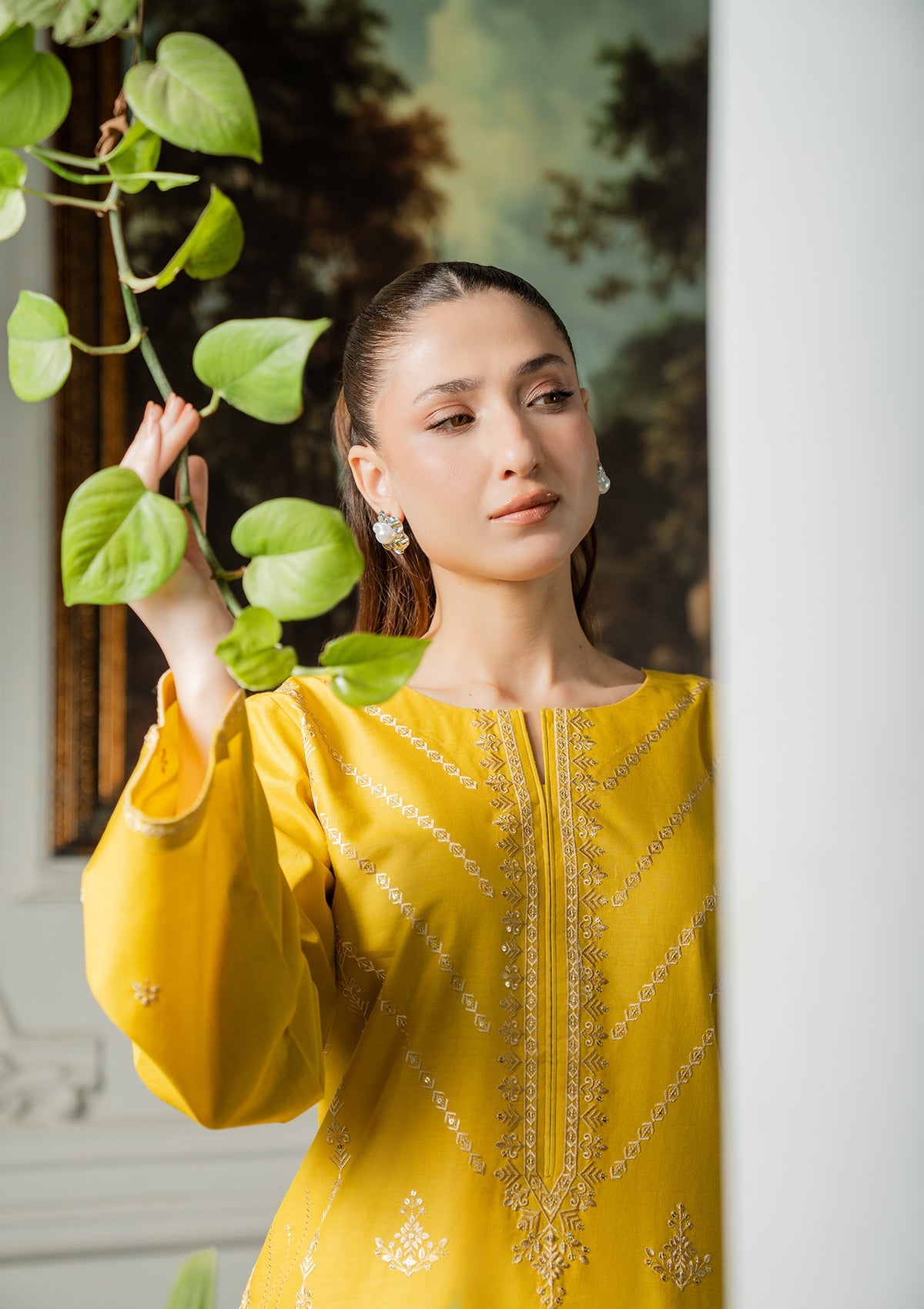 EMBROIDERED COTTON BT006832-YLW
