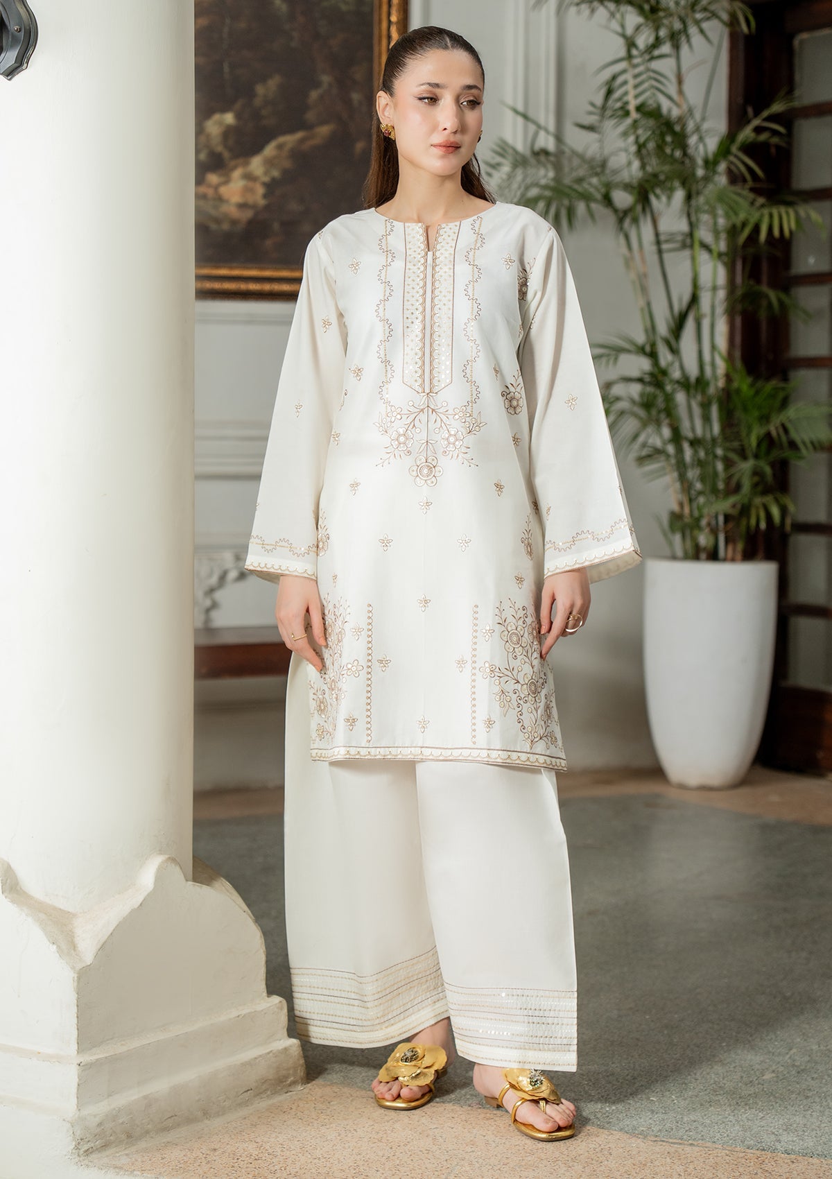 EMBROIDERED COTTON BT006831-WHI