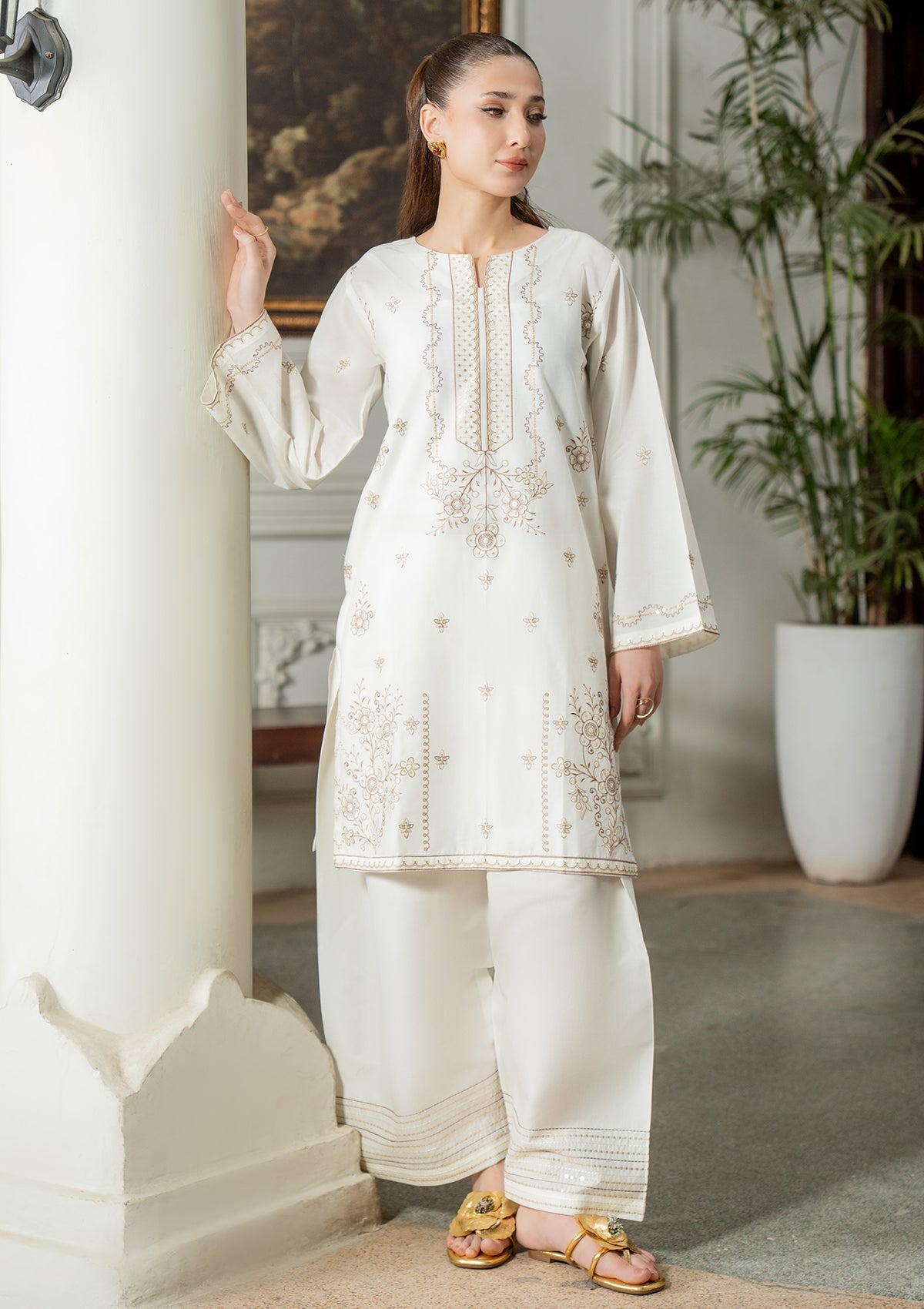 EMBROIDERED COTTON BT006831-WHI