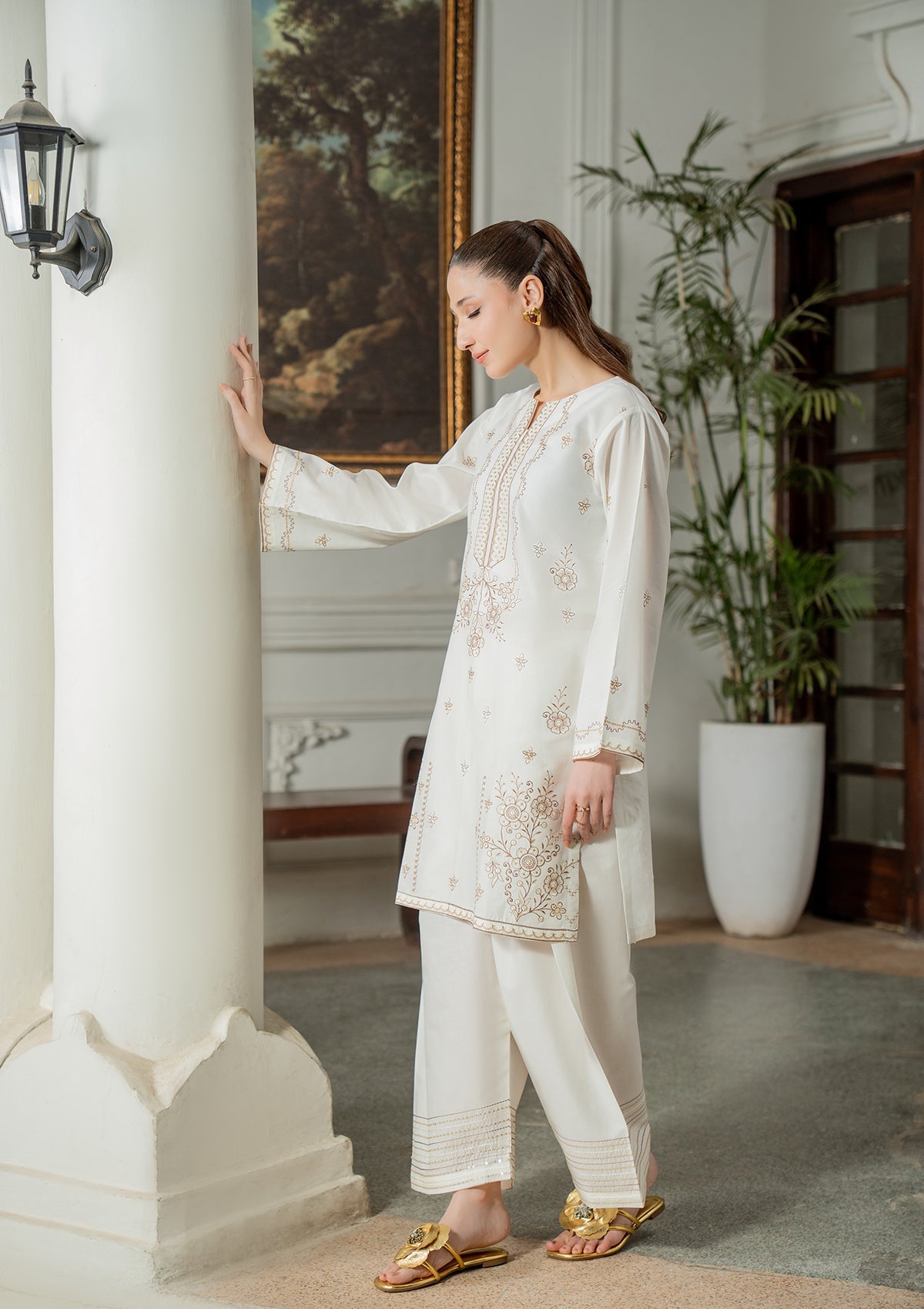 EMBROIDERED COTTON BT006831-WHI