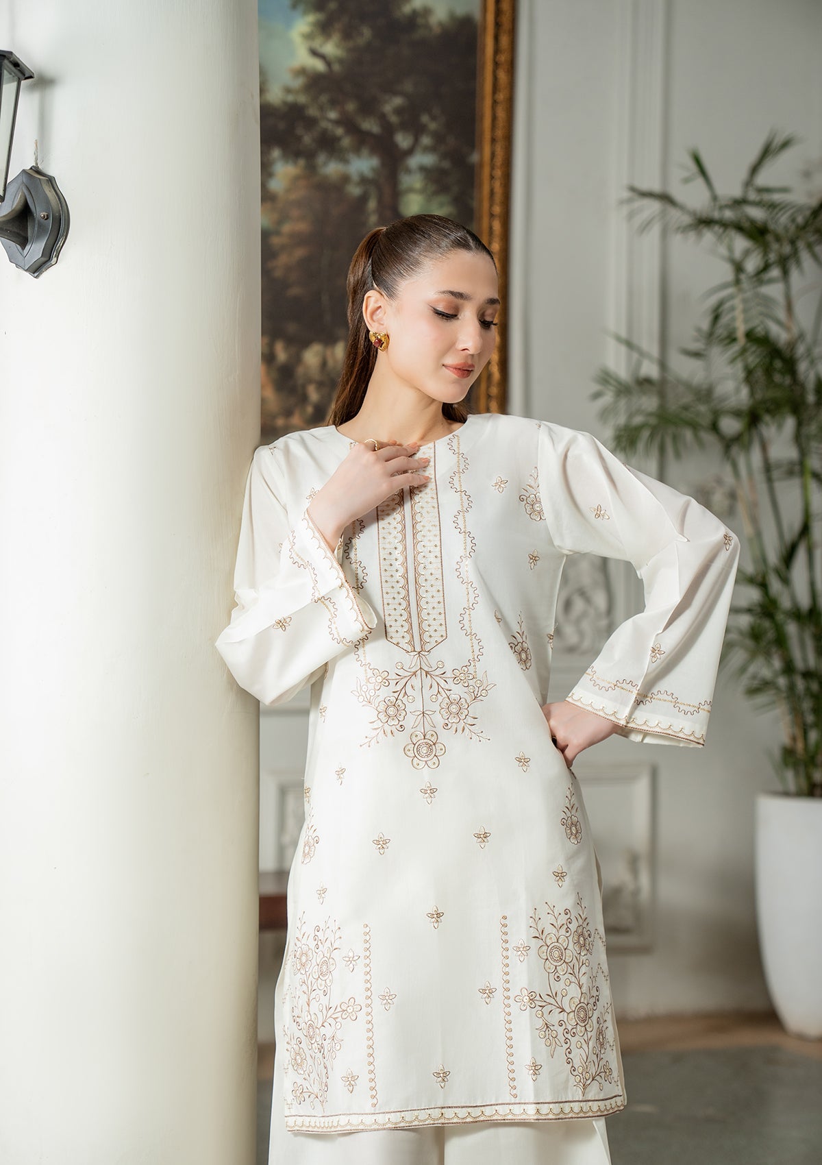 EMBROIDERED COTTON BT006831-WHI