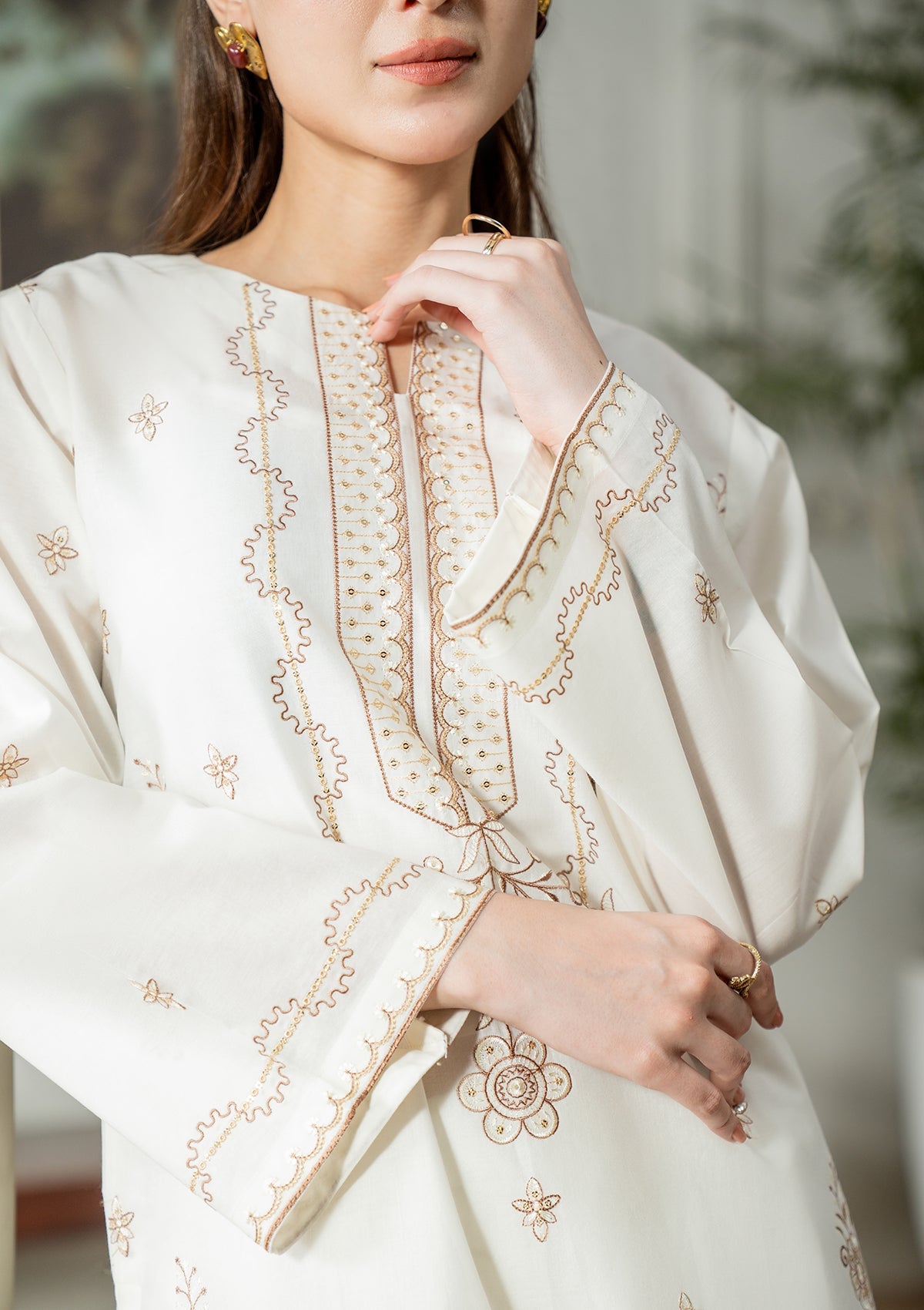 EMBROIDERED COTTON BT006831-WHI